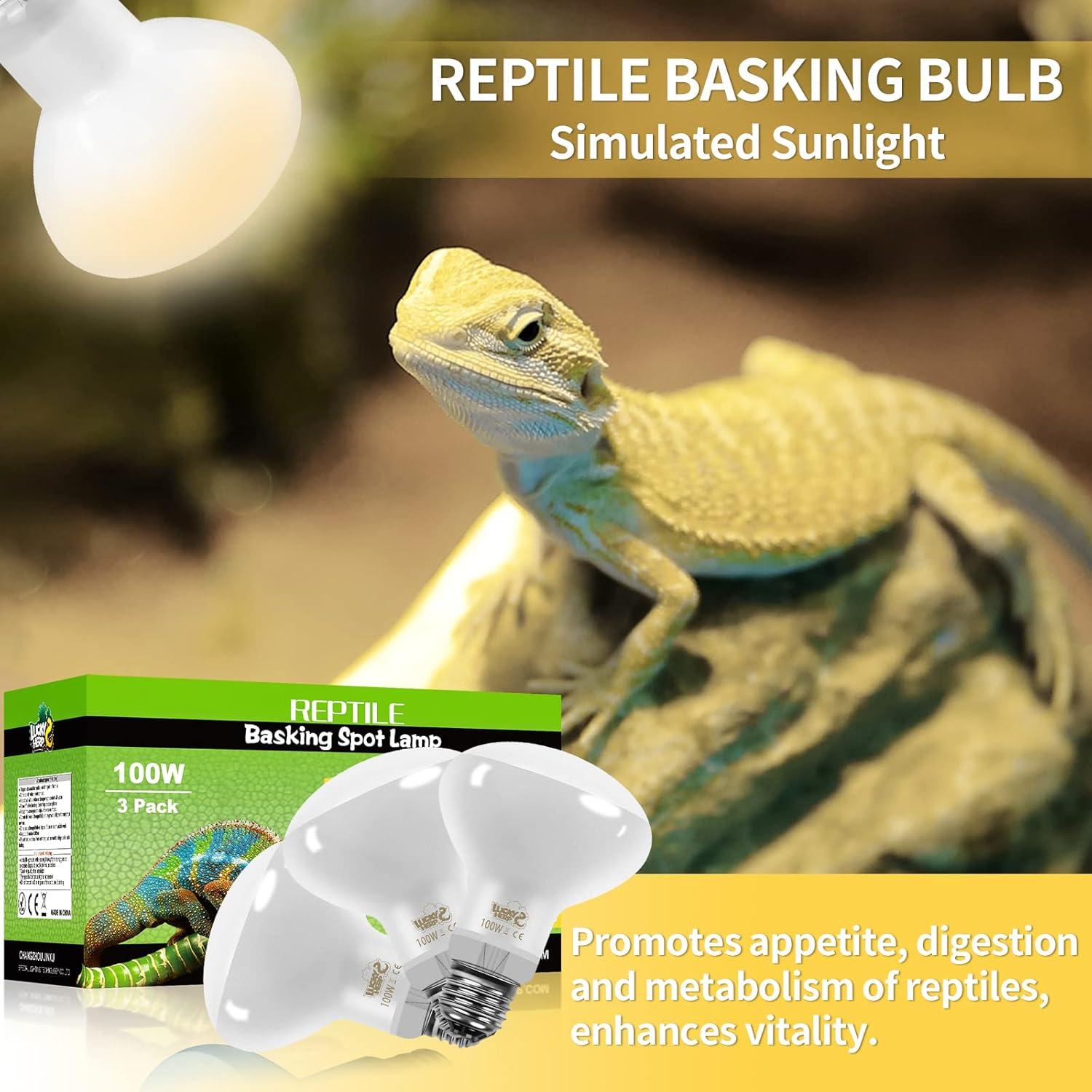 Bombilla de Calor UVA 100W LUCKY HERP 3 Paquetes para Reptiles