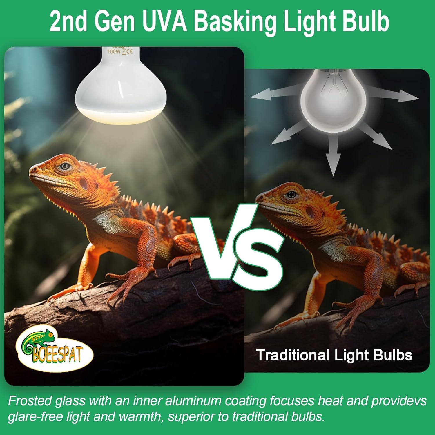 Bombillas de Luz de Calentamiento para Reptiles BOEESPAT 75W UVA