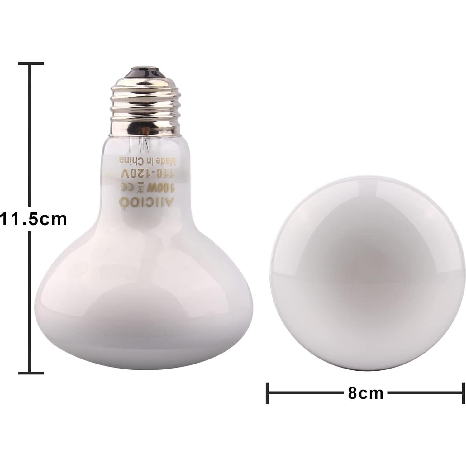 Bombilla de Calor para Reptiles AIICIOO 100W UVA Luz Diurna