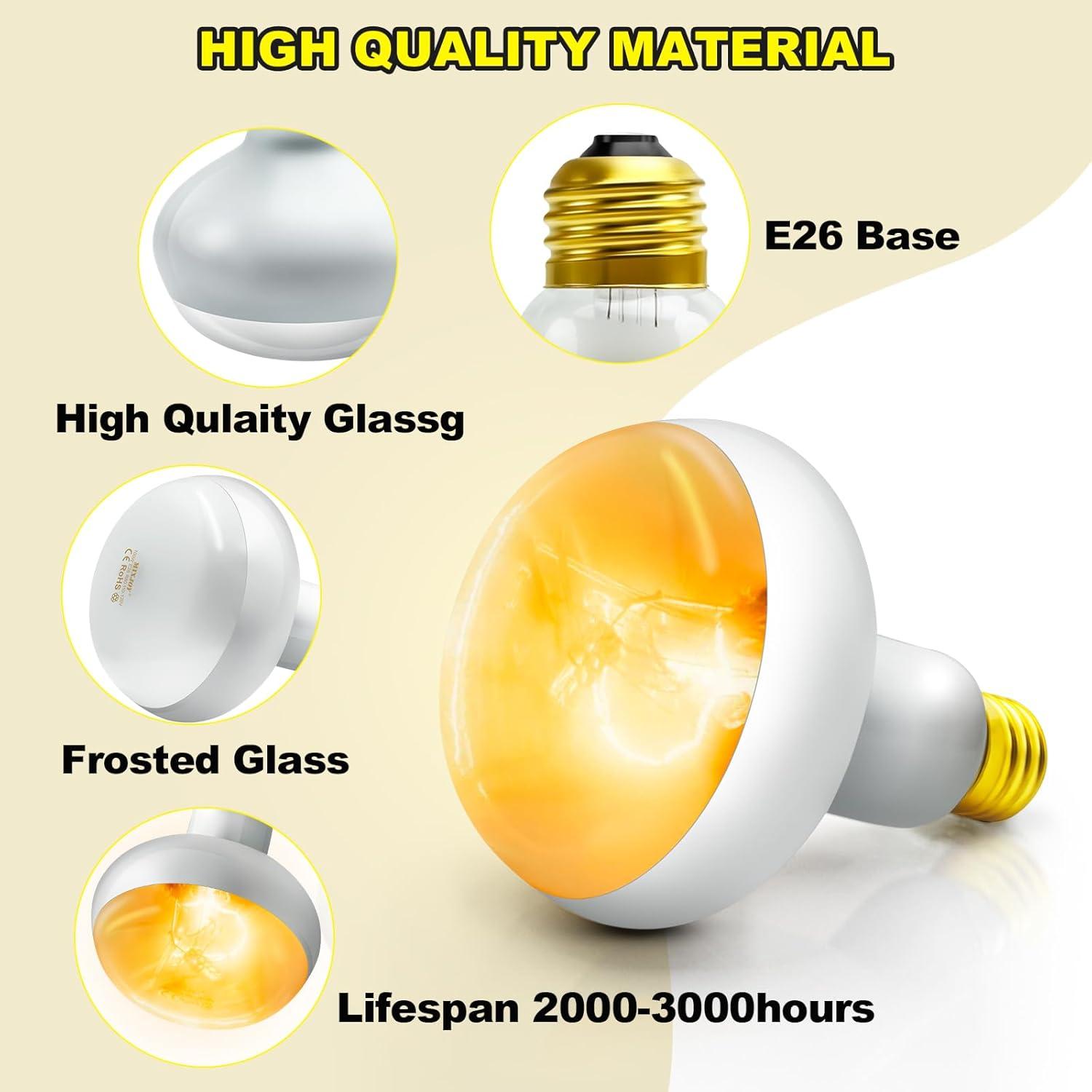 Bombilla de Calor para Reptiles MIXJOY 100W - Paquete de 2