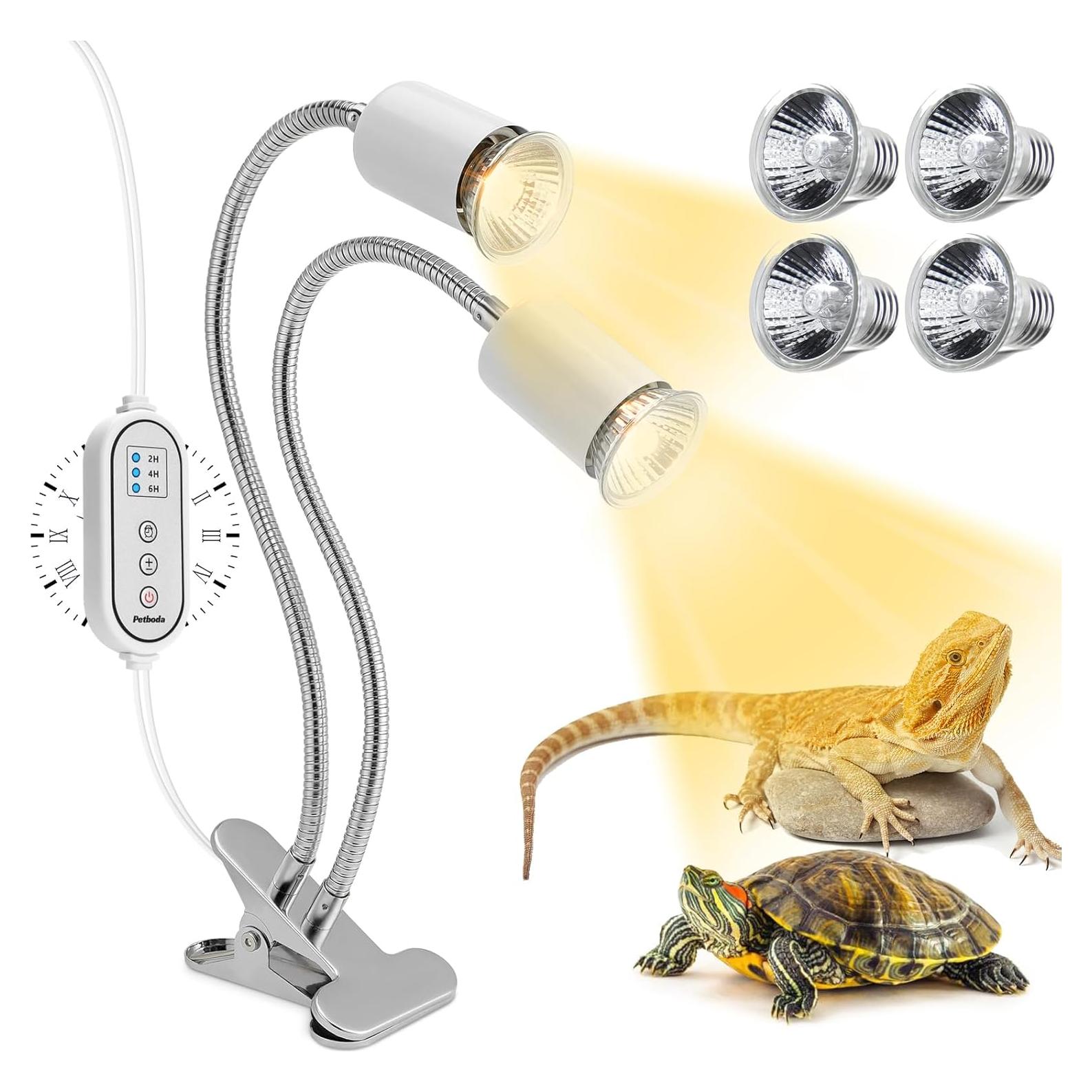 Lámpara de Calor para Reptiles Petboda WGD001 4 Bombillas 25W/50W