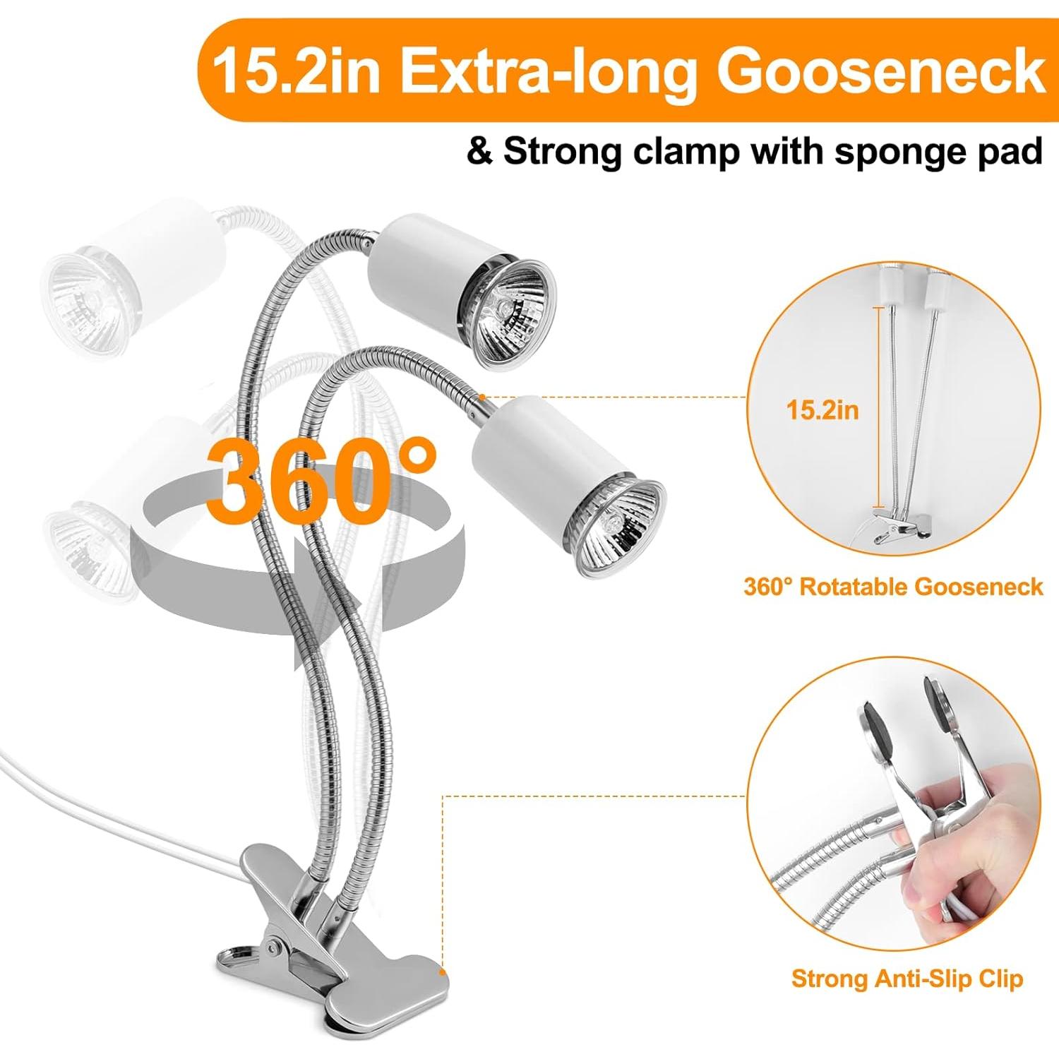 Lámpara de Calor para Reptiles Petboda WGD001 4 Bombillas 25W/50W