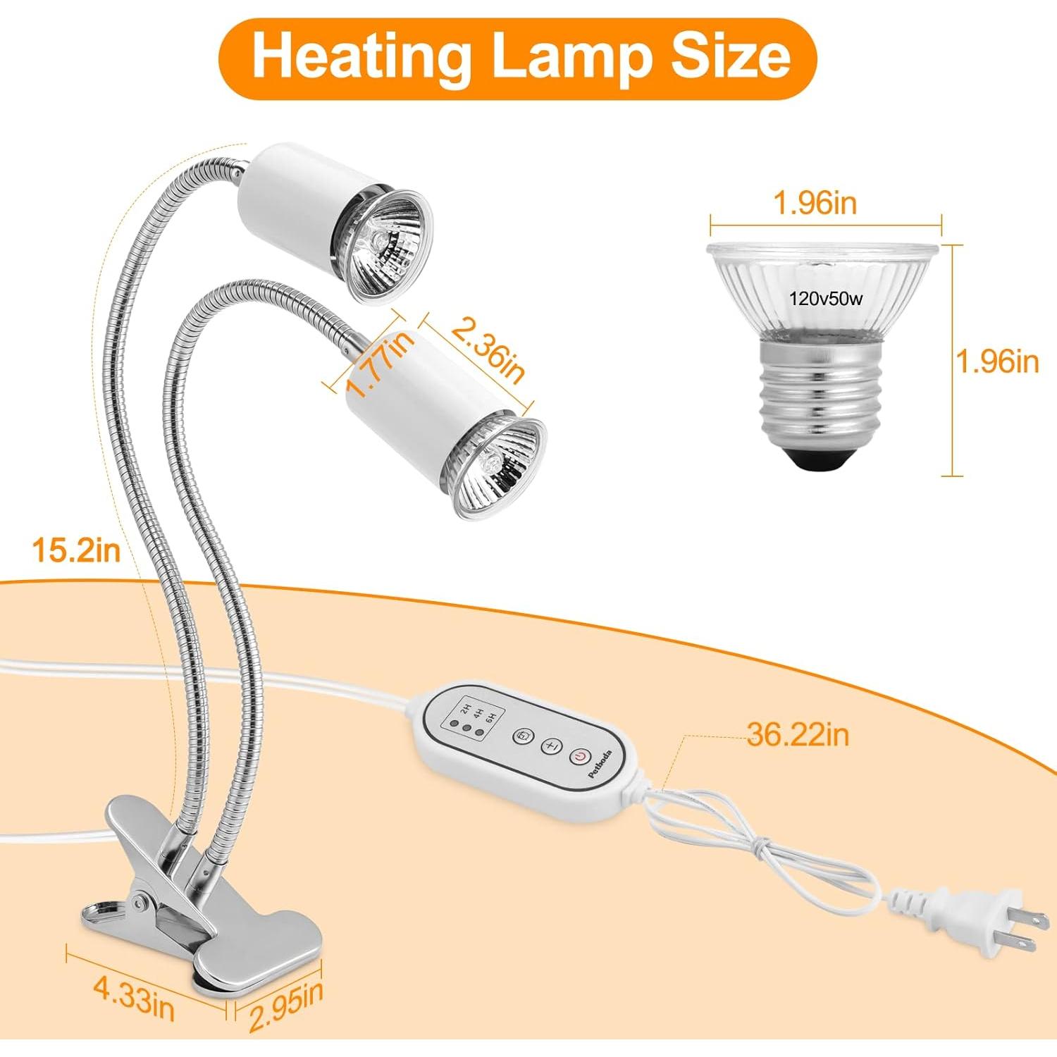 Lámpara de Calor para Reptiles Petboda WGD001 4 Bombillas 25W/50W
