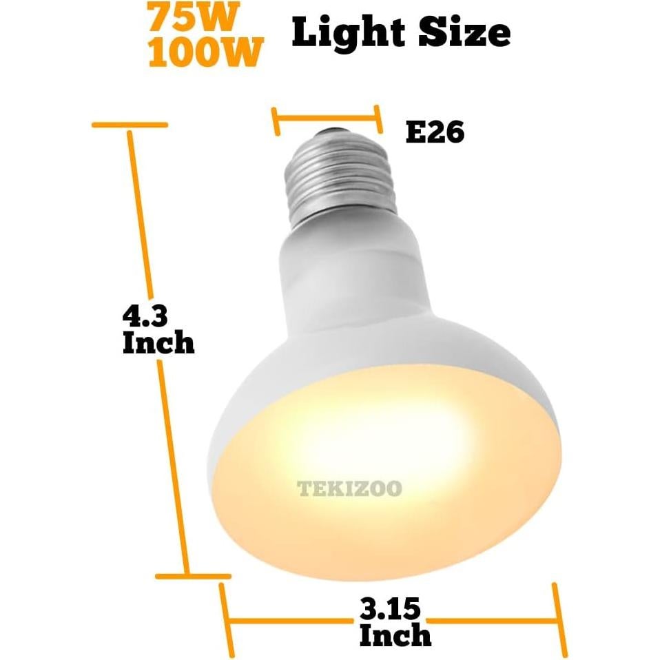 Bombillas de Calor Diurna TEKIZOO 100W para Reptiles (2 Pack)