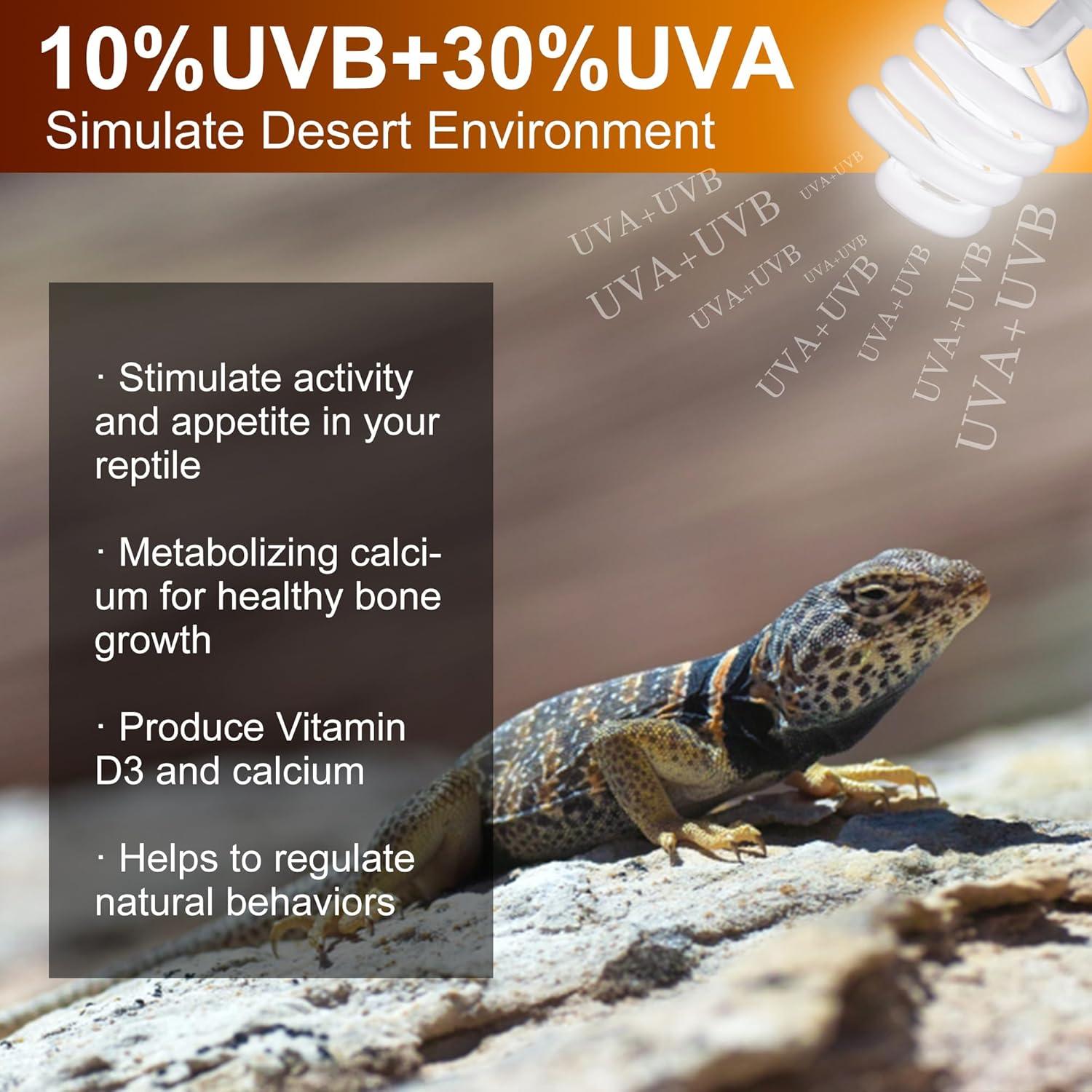 Bombilla UVB 10.0 Jugbuy 23W para Reptiles - Paquete de 2
