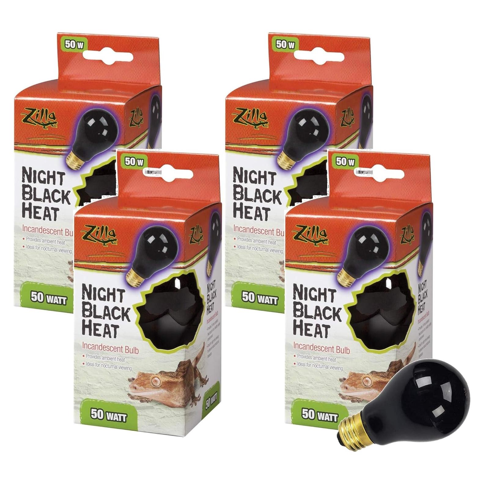 Paquete de 4 Bombillas Incandescentes Zilla 50W para Reptiles