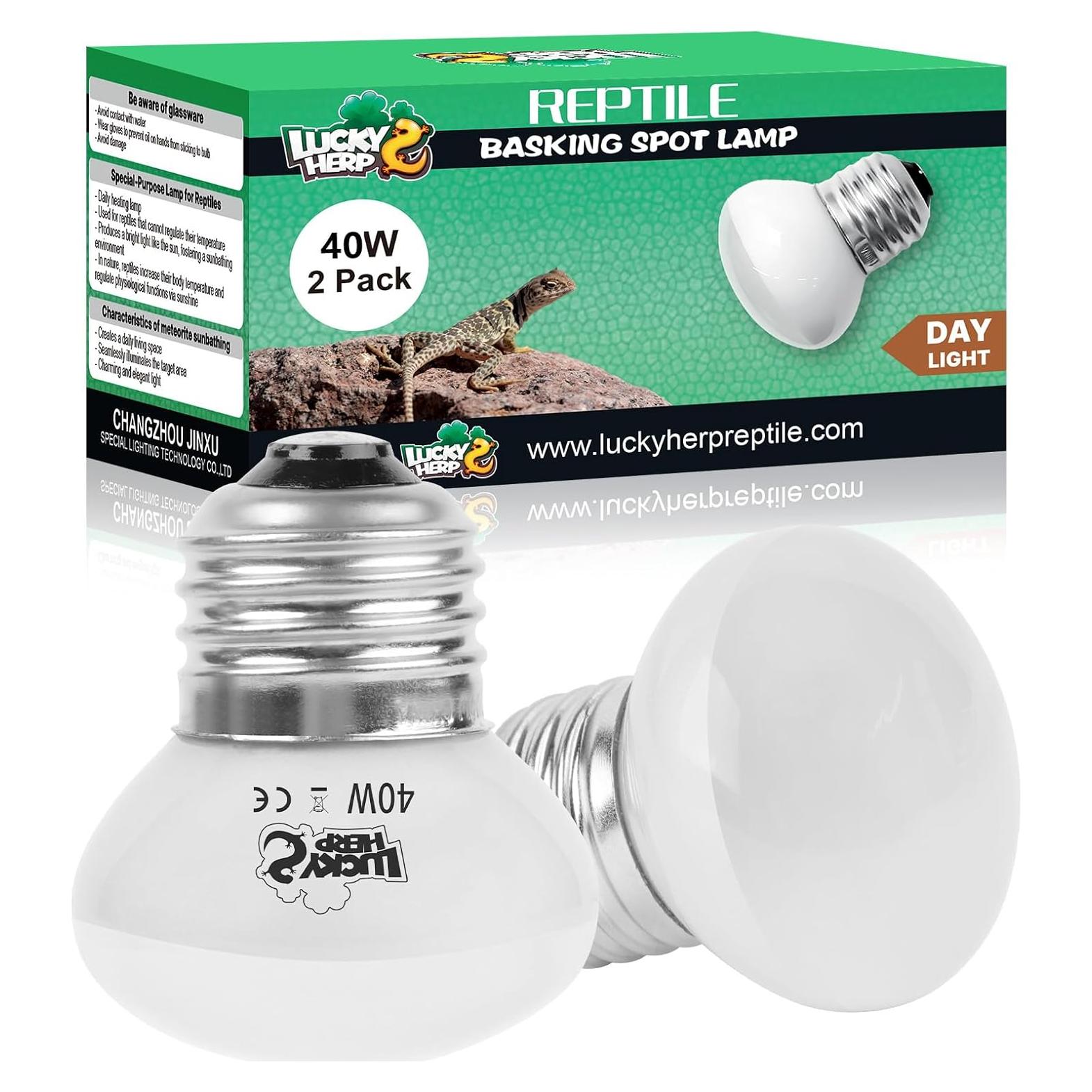 LUCKY HERP Lámpara de Calor 40W para Reptiles - Luz Solar