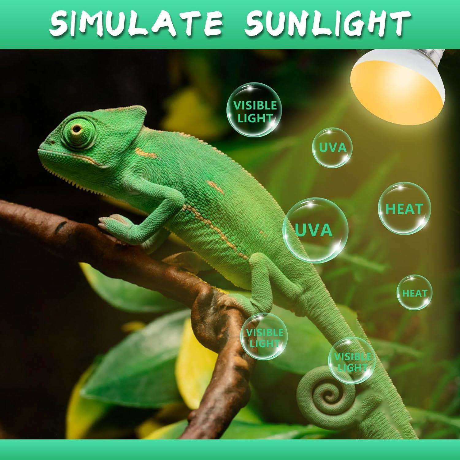 LUCKY HERP Lámpara de Calor 40W para Reptiles - Luz Solar