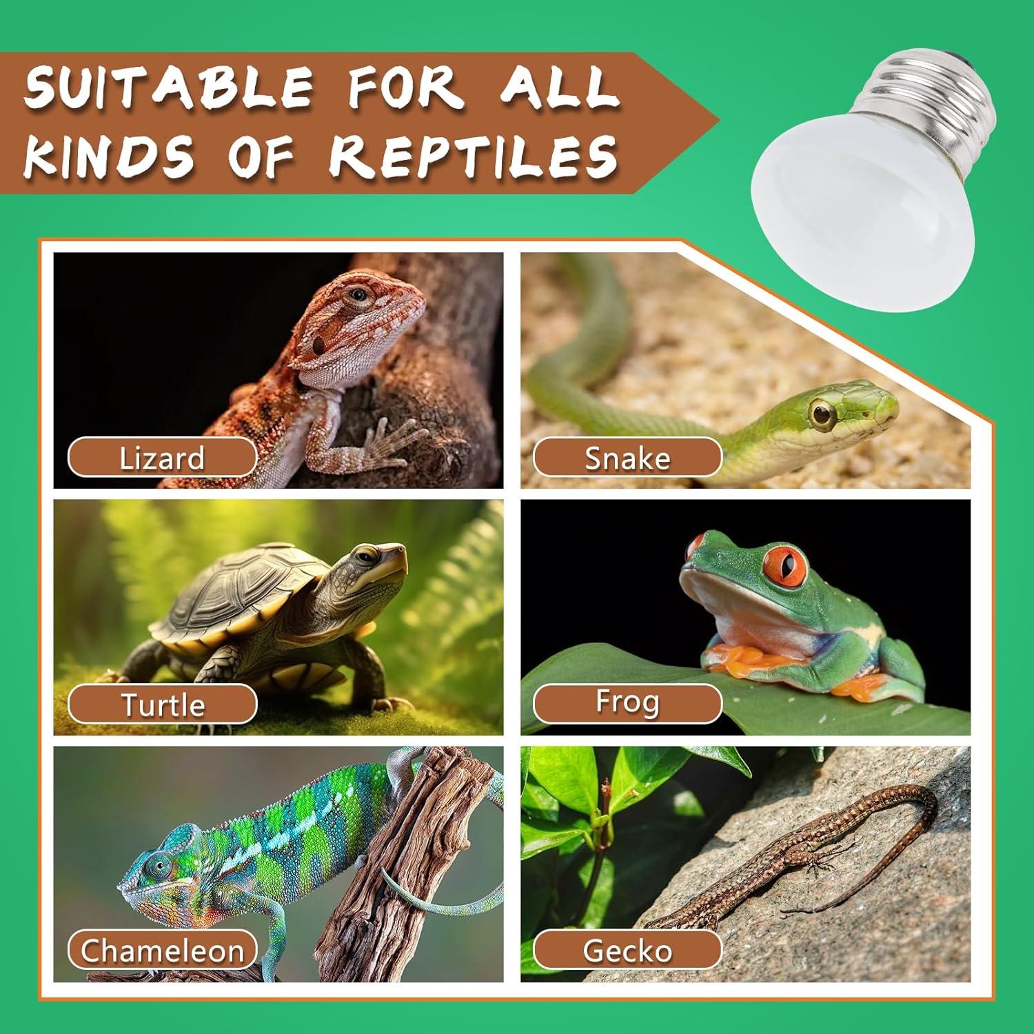 LUCKY HERP Lámpara de Calor 40W para Reptiles - Luz Solar