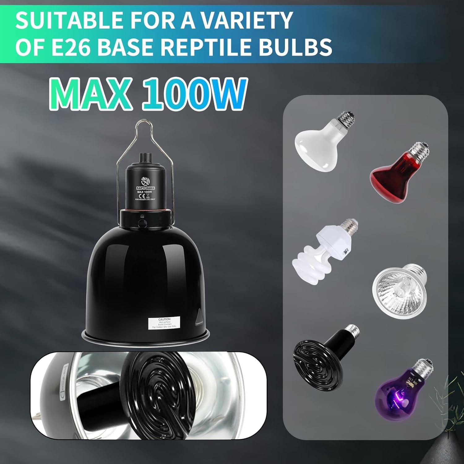 Lámpara de Reptil REPTI HOME 5.5" Dome con Pantalla LED 100W