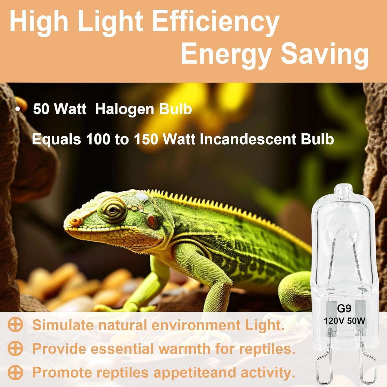 Bombillas de Calor G9 Halógenas 50W para Reptiles - Paquete de 2