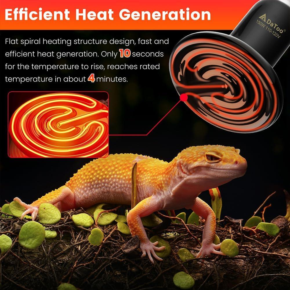 Lámpara de Calor Cerámica DaToo 150W E26 Sin Luz para Reptiles
