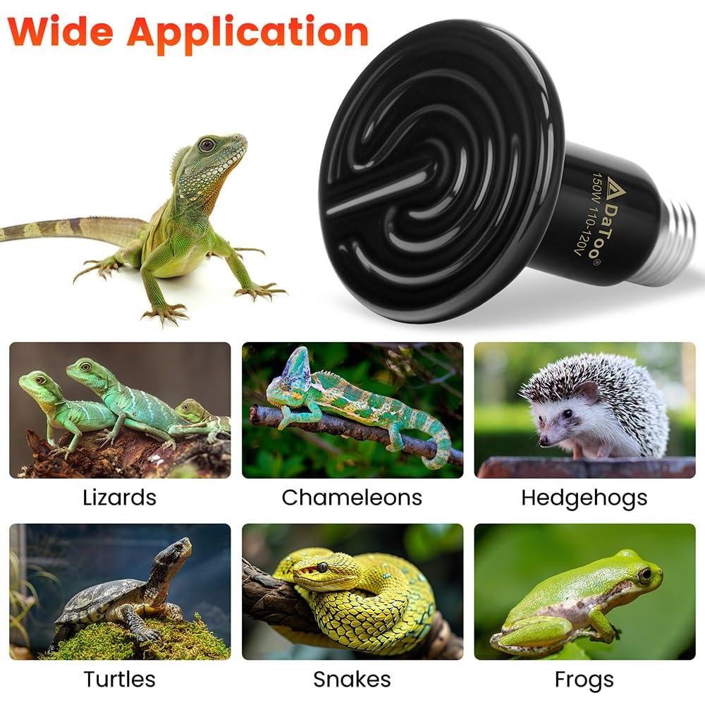 Lámpara de Calor Cerámica DaToo 150W E26 Sin Luz para Reptiles