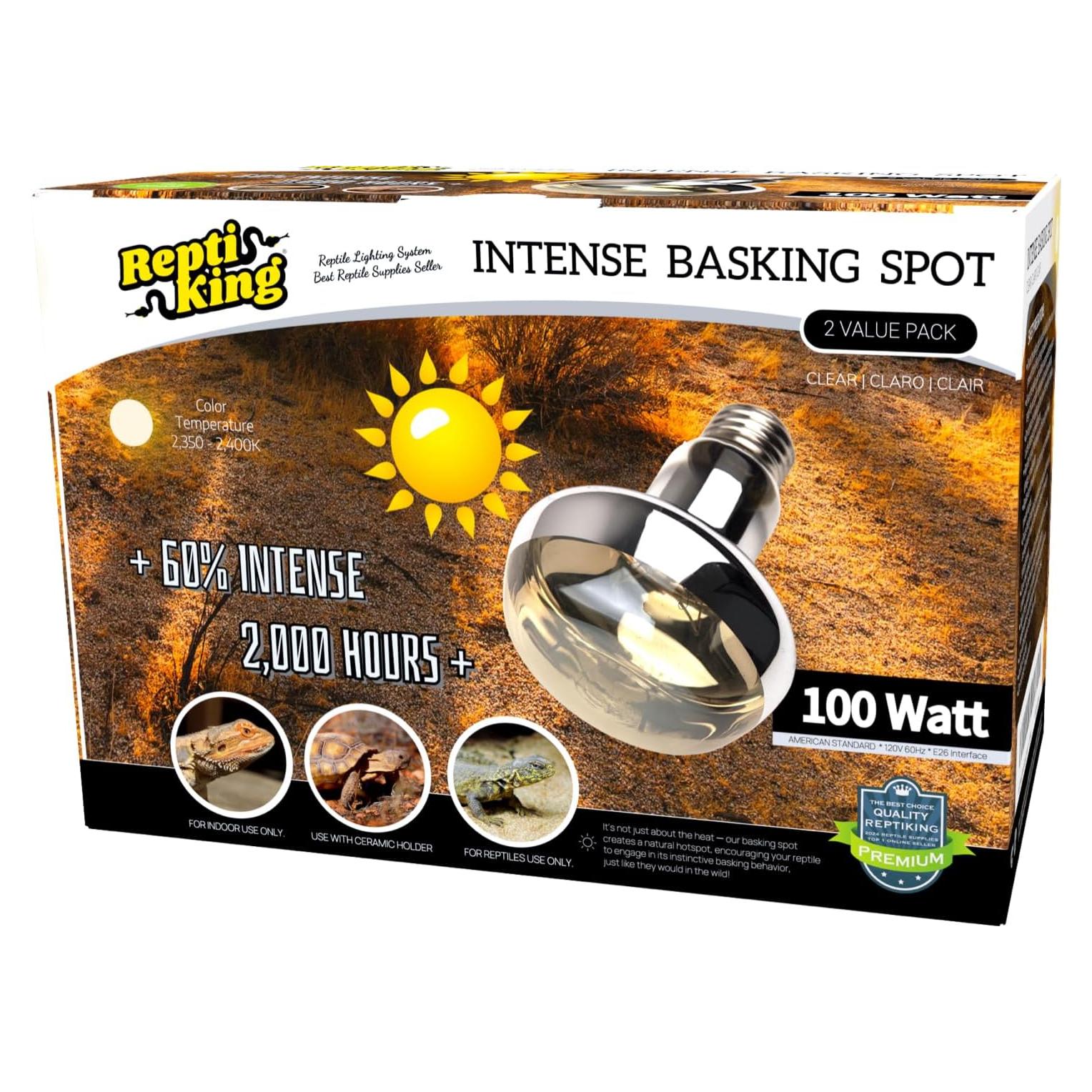 Lámpara de Calor para Reptiles ReptiKing 100W Paquete de 2