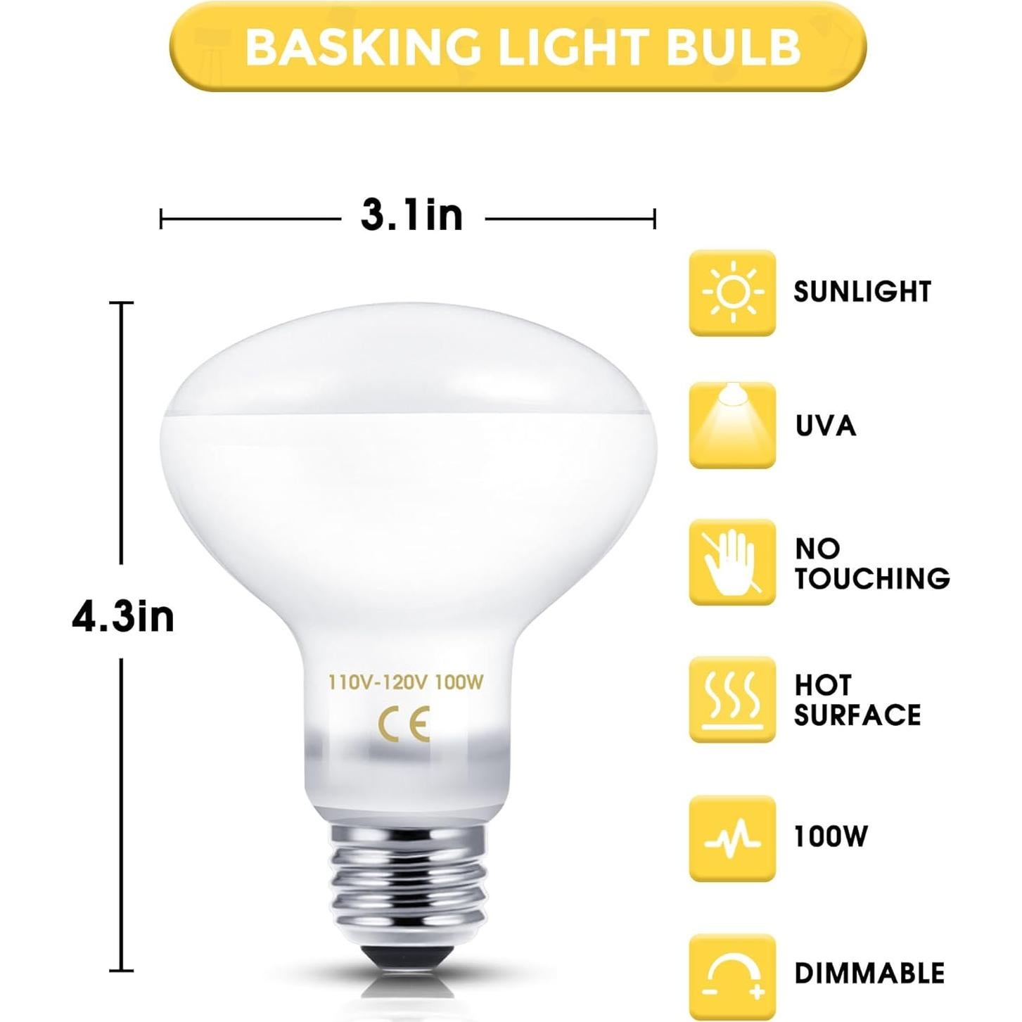 Bombillas de Calor para Reptiles TuoF 100W Paquete de 2