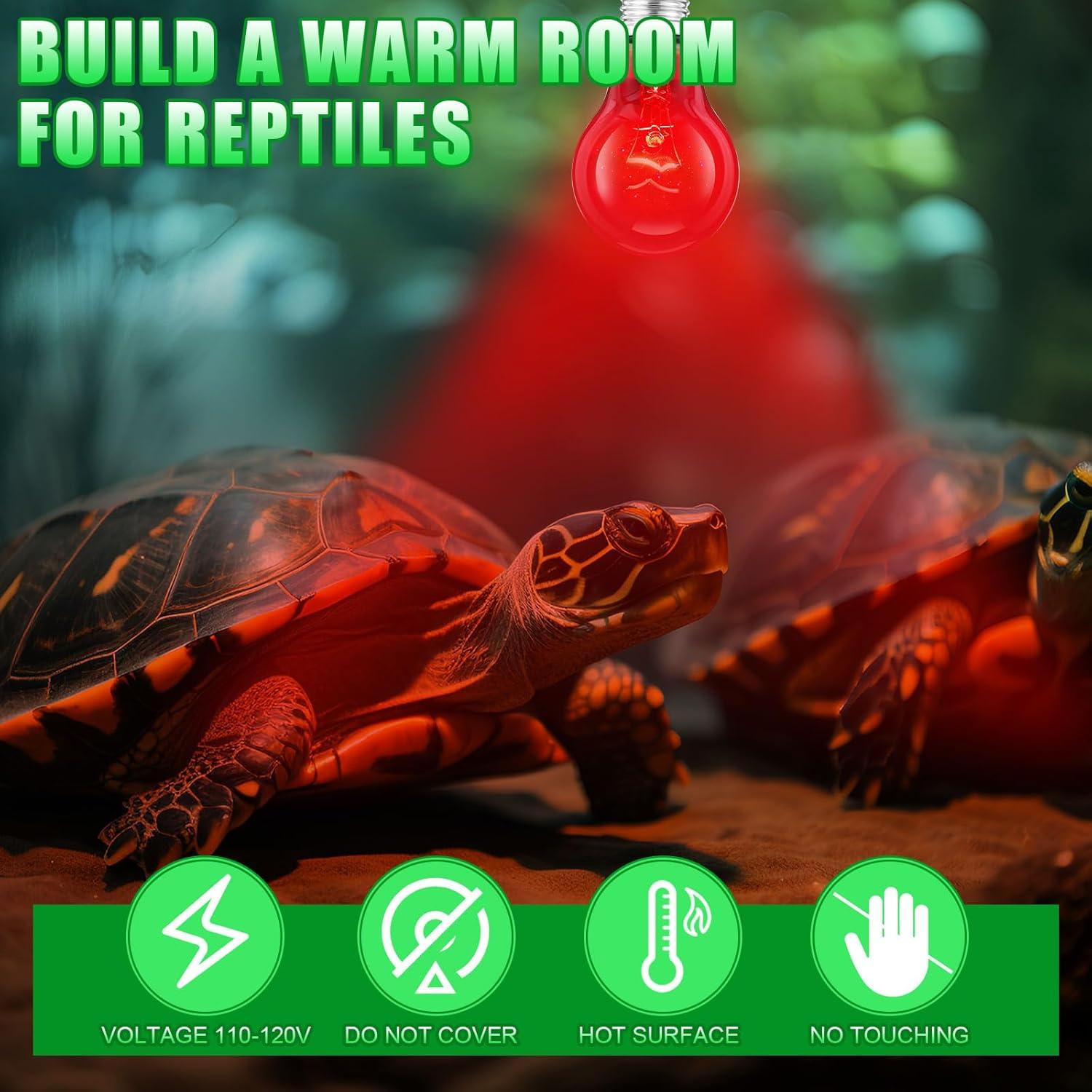 8 Bombillas de Calor Infrarrojo 100W Kittmip para Reptiles