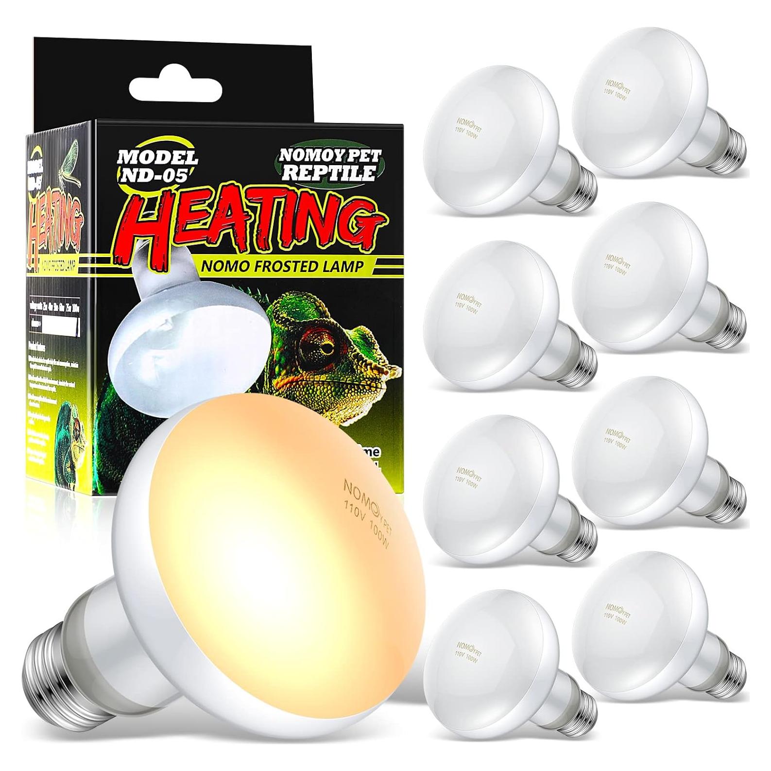 Tarpop Bombillas de Calor UVA para Reptiles 100W - 8 Pcs