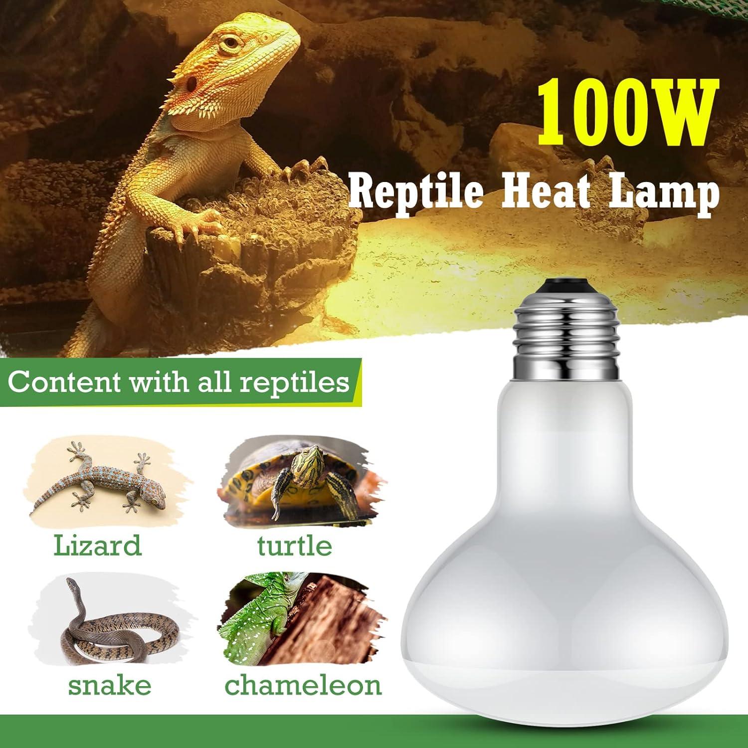 Tarpop Bombillas de Calor UVA para Reptiles 100W - 8 Pcs
