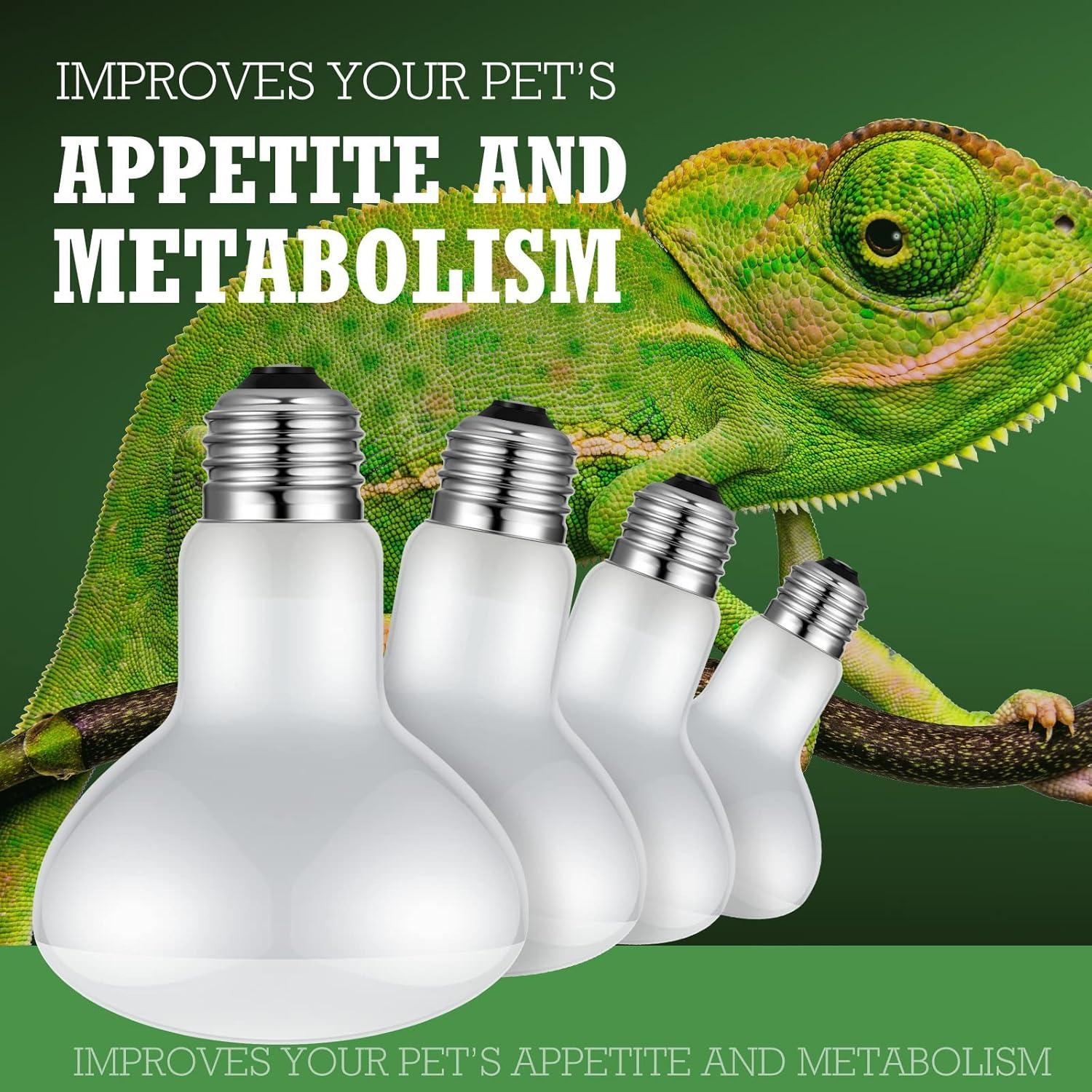 Tarpop Bombillas de Calor UVA para Reptiles 100W - 8 Pcs