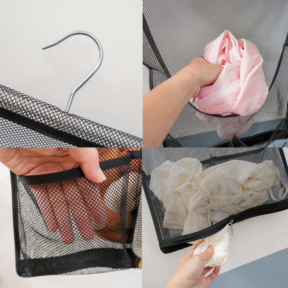 Organizador de Juguetes de Ducha Jelier Malla Colgante Negro