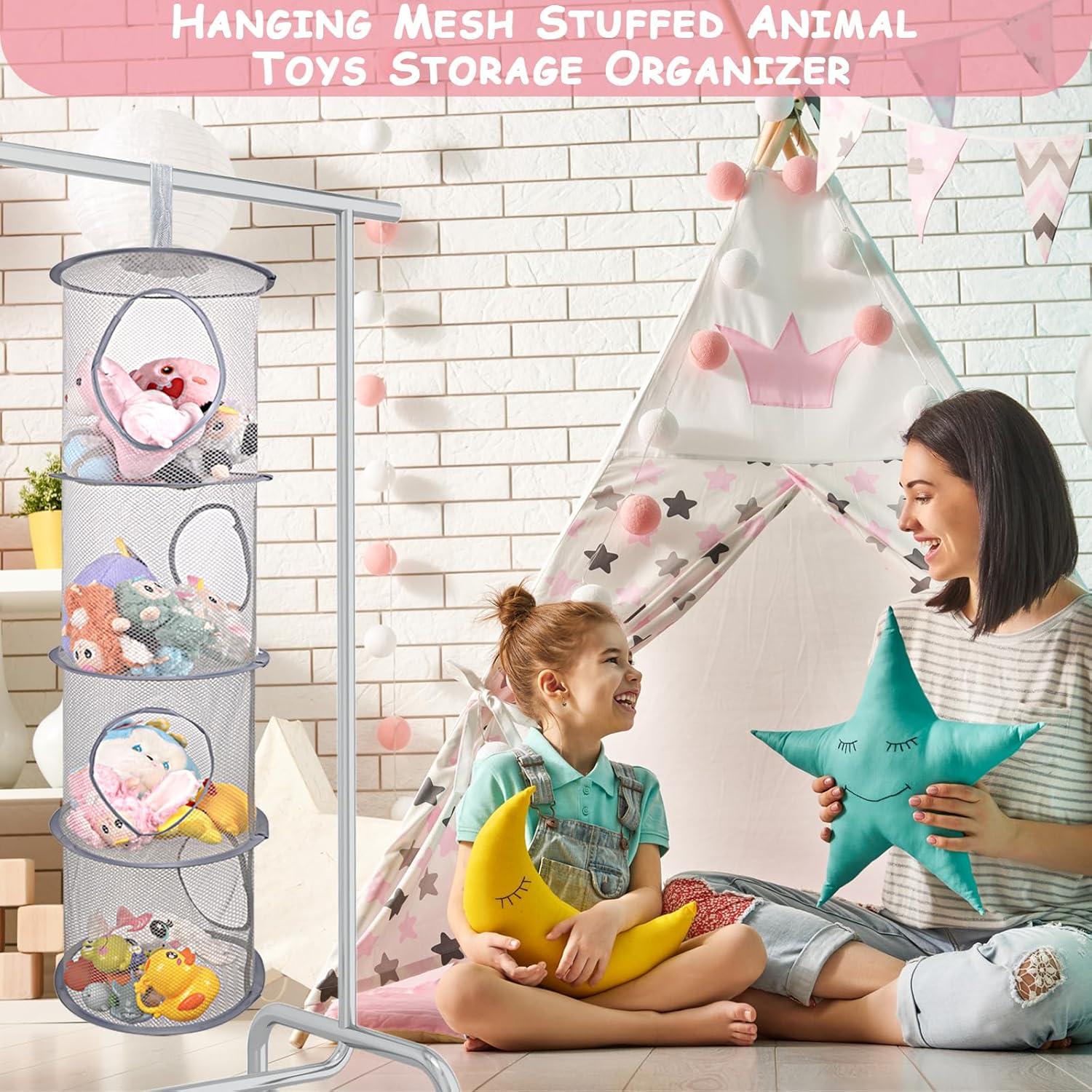 Organizador de Animales de Peluche ChezMax 4 Niveles Gris