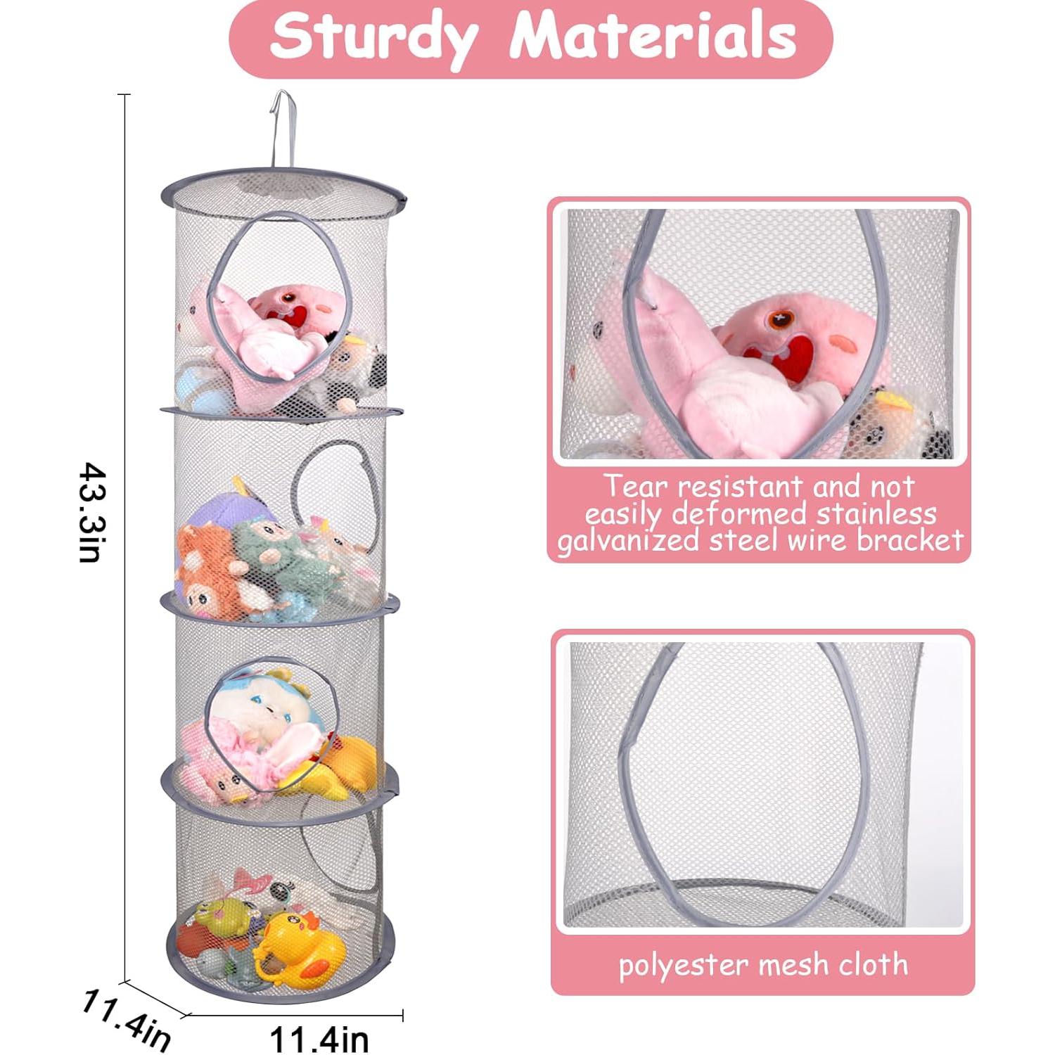 Organizador de Animales de Peluche ChezMax 4 Niveles Gris