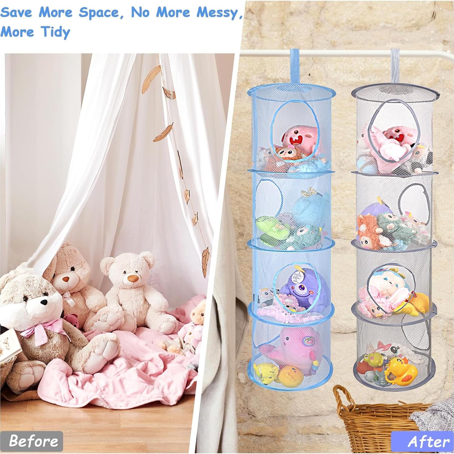 Organizador de Animales de Peluche ChezMax 4 Niveles Gris