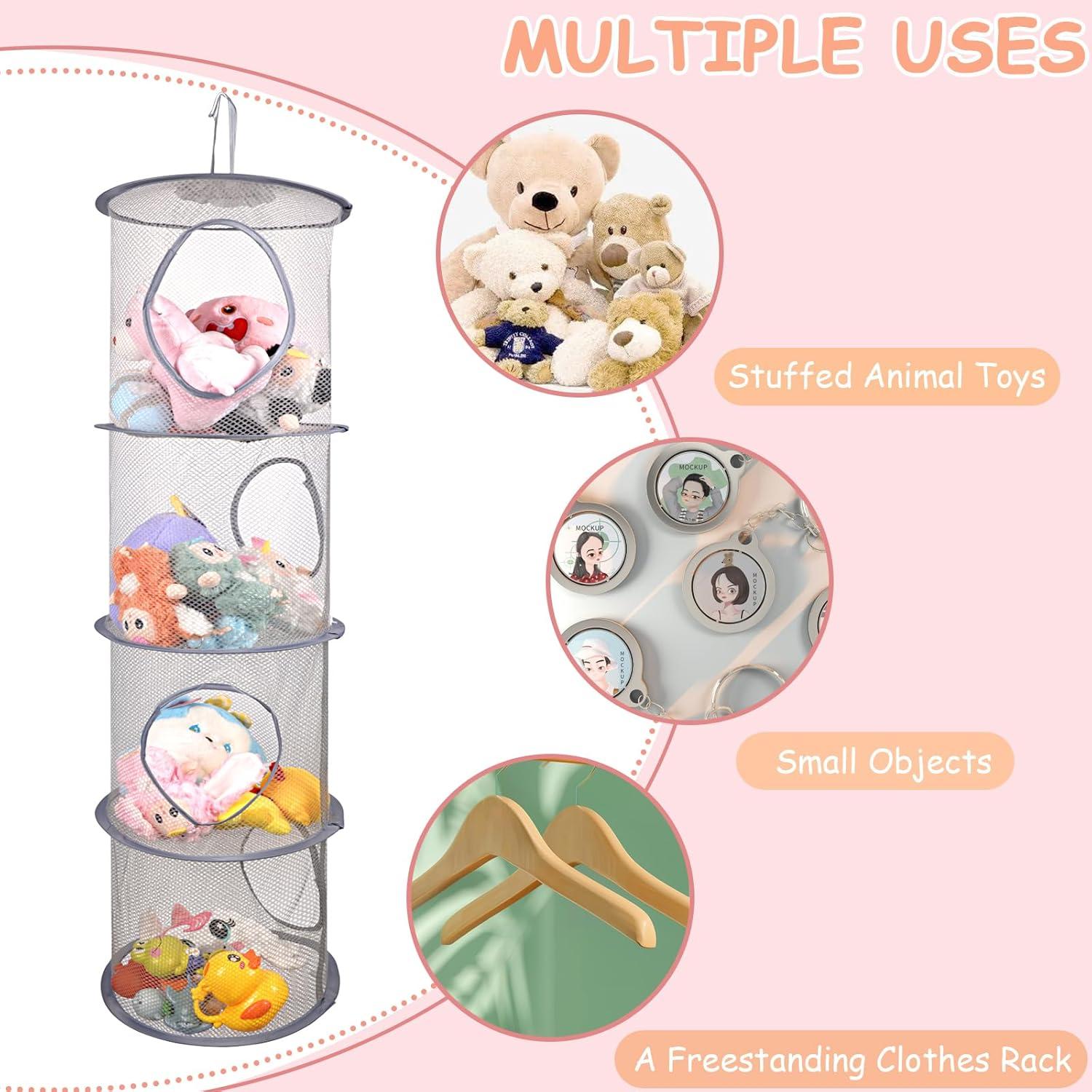 Organizador de Animales de Peluche ChezMax 4 Niveles Gris