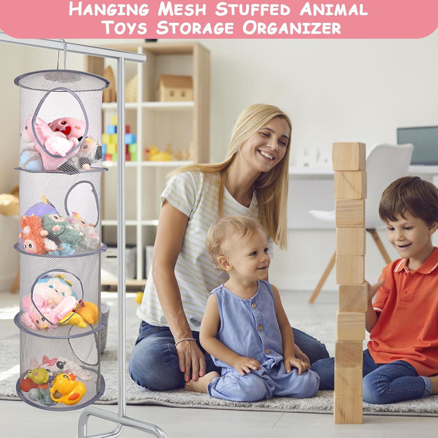 Organizador de Animales de Peluche ChezMax 4 Niveles Gris