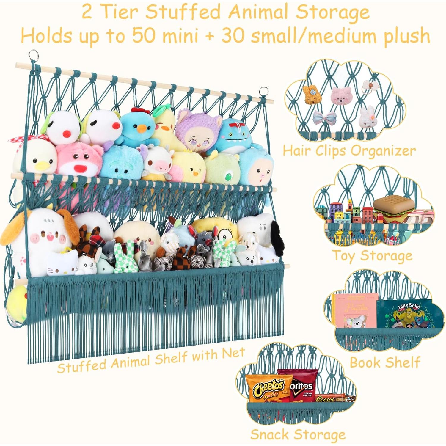 Estante de Almacenamiento de Peluches iHansee 2 Niveles 88.9x76.2cm