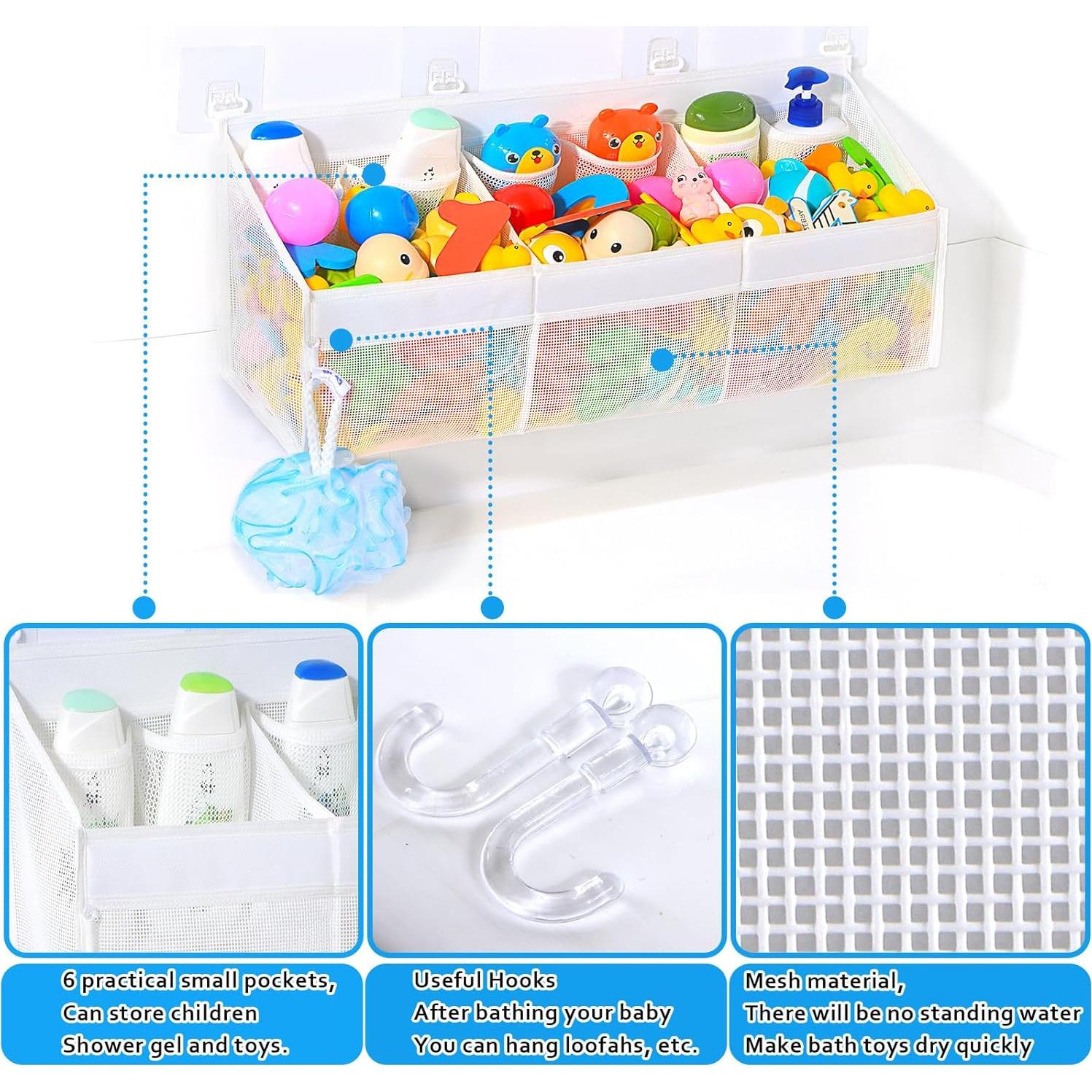 Organizador de Juguetes de Baño KPH - Malla Transpirable 6 Bolsillos