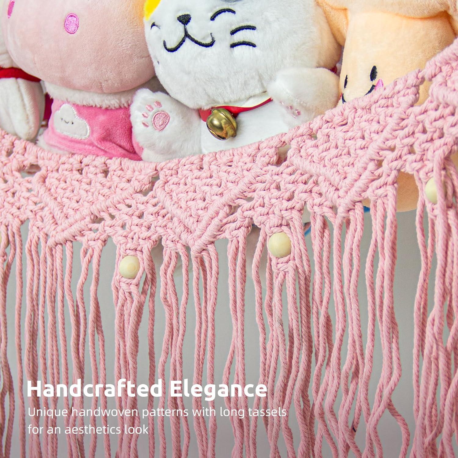 Hamaca Grande FLOCNOKY Rosa para Almacenamiento de Peluches