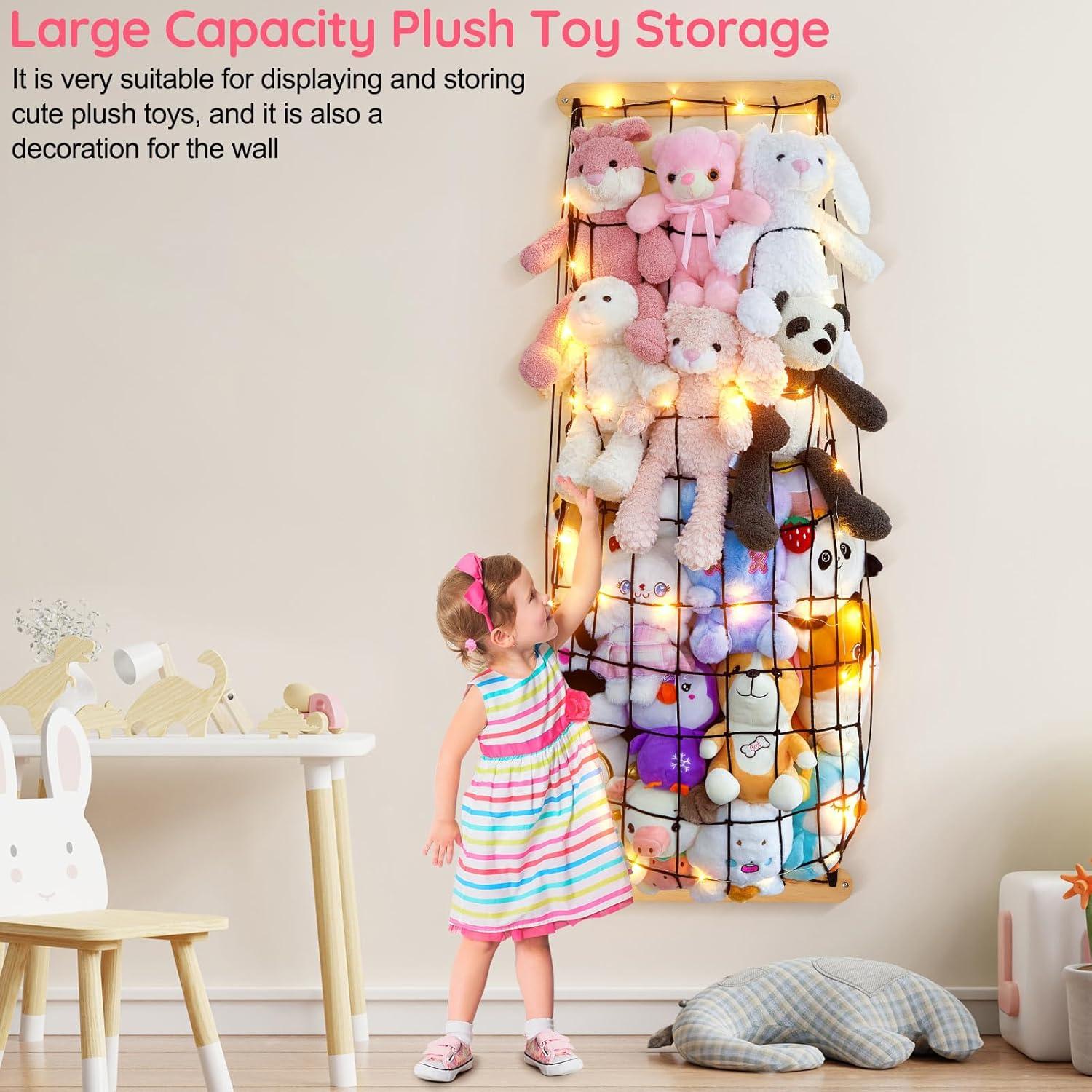 Organizador de Juguetes de Peluche Unicornio - Hamaca LED