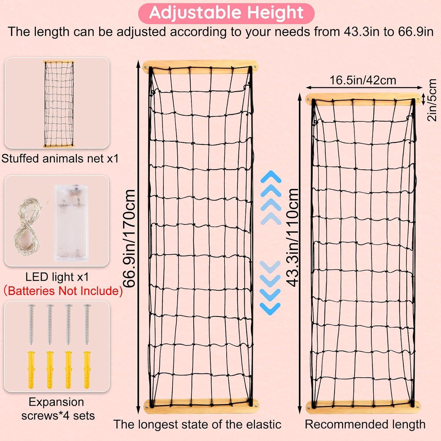 Organizador de Juguetes de Peluche Unicornio - Hamaca LED