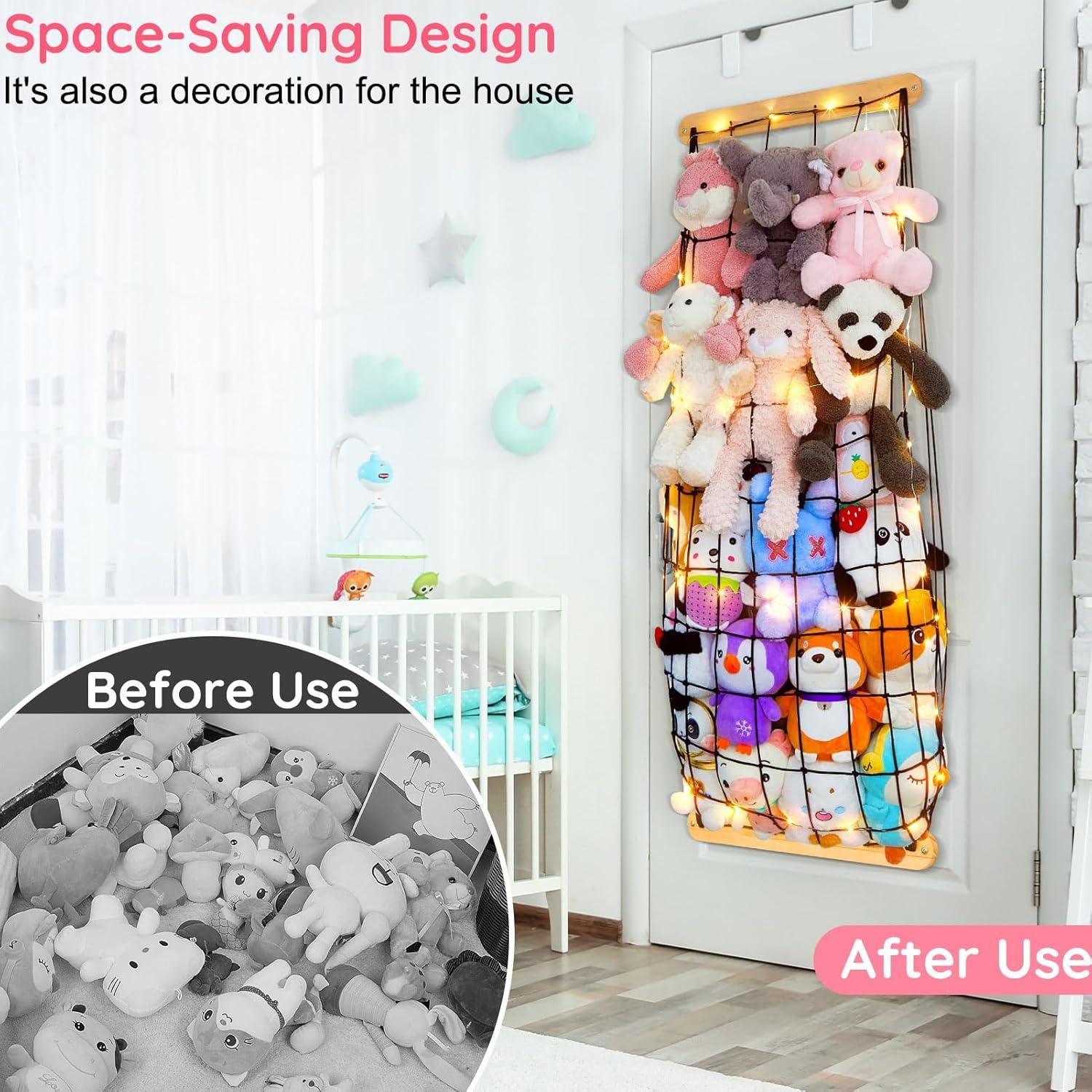 Organizador de Juguetes de Peluche Unicornio - Hamaca LED