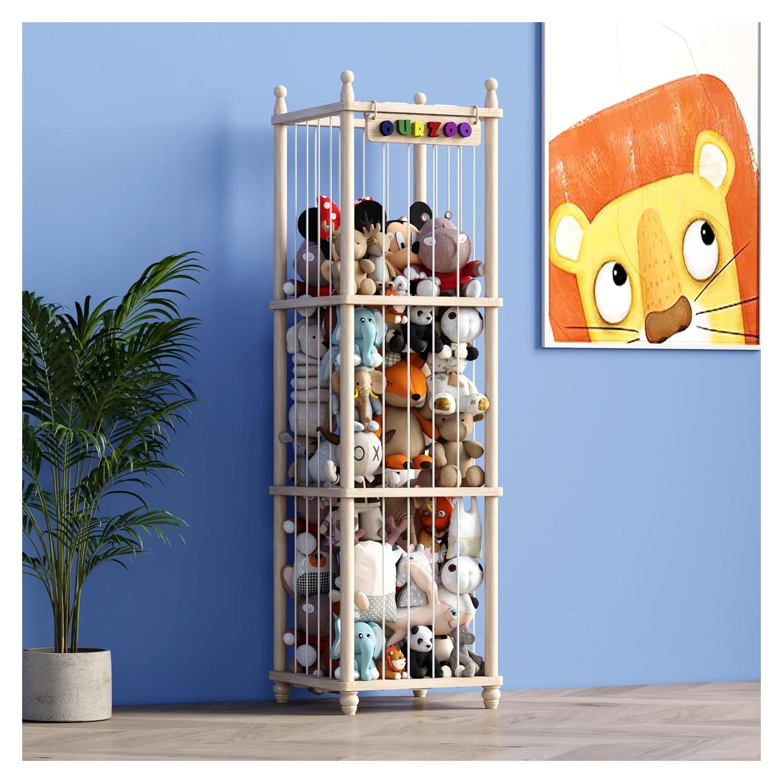 Organizador de Almacenamiento de Peluches Tdymzdw XL Madera Natural