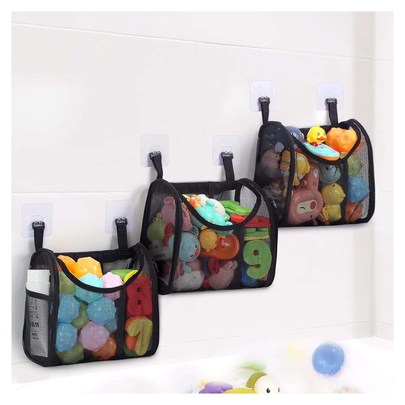 Organizador de Juguetes de Baño DOCMON, 6 Compartimentos, Negro