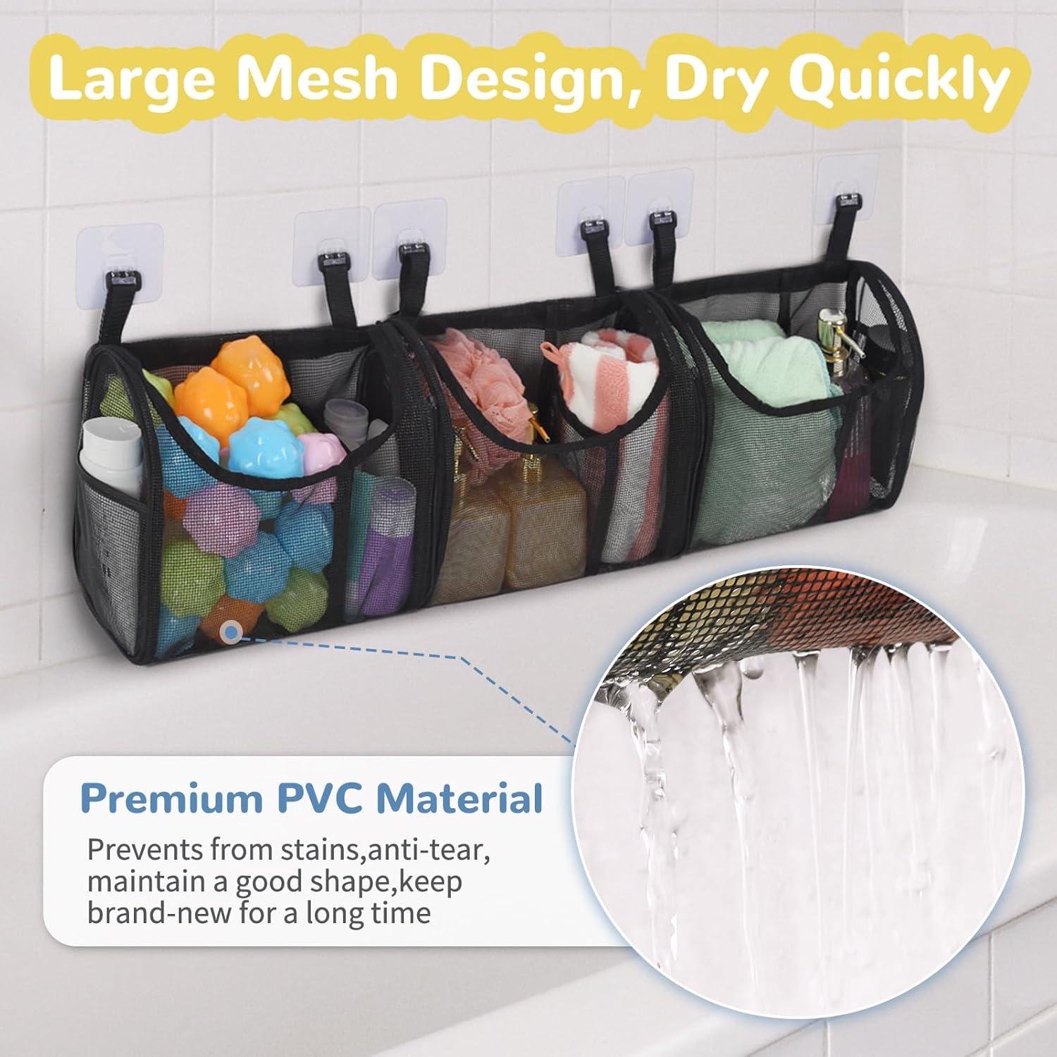 Organizador de Juguetes de Baño DOCMON, 6 Compartimentos, Negro