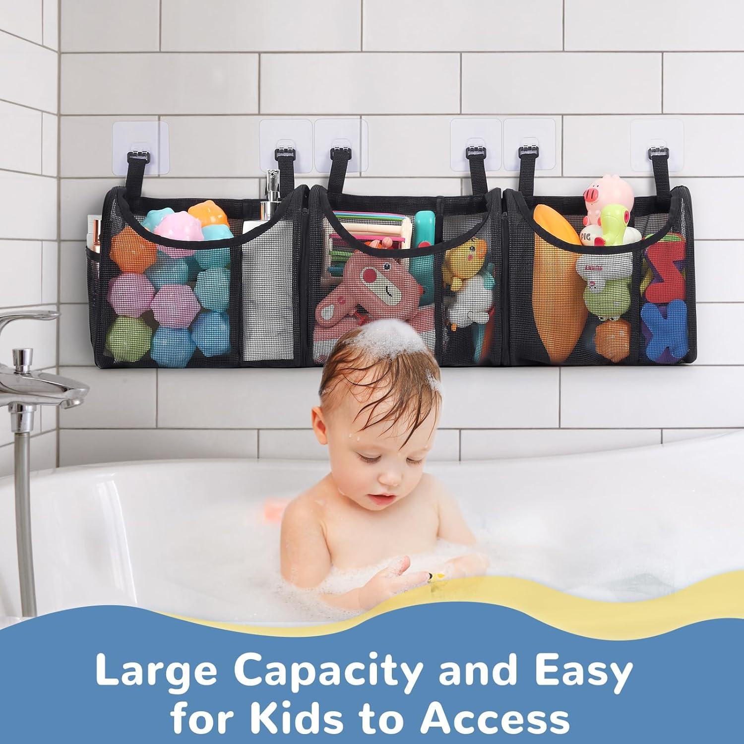 Organizador de Juguetes de Baño DOCMON, 6 Compartimentos, Negro