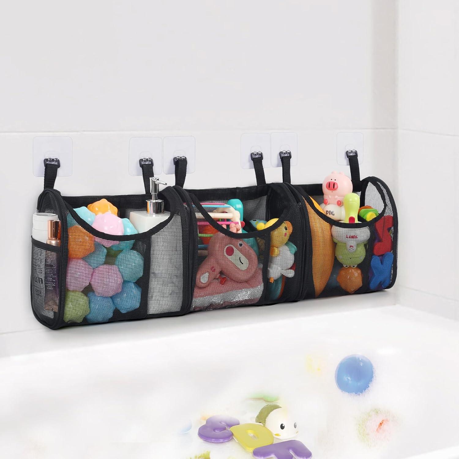 Organizador de Juguetes de Baño DOCMON, 6 Compartimentos, Negro