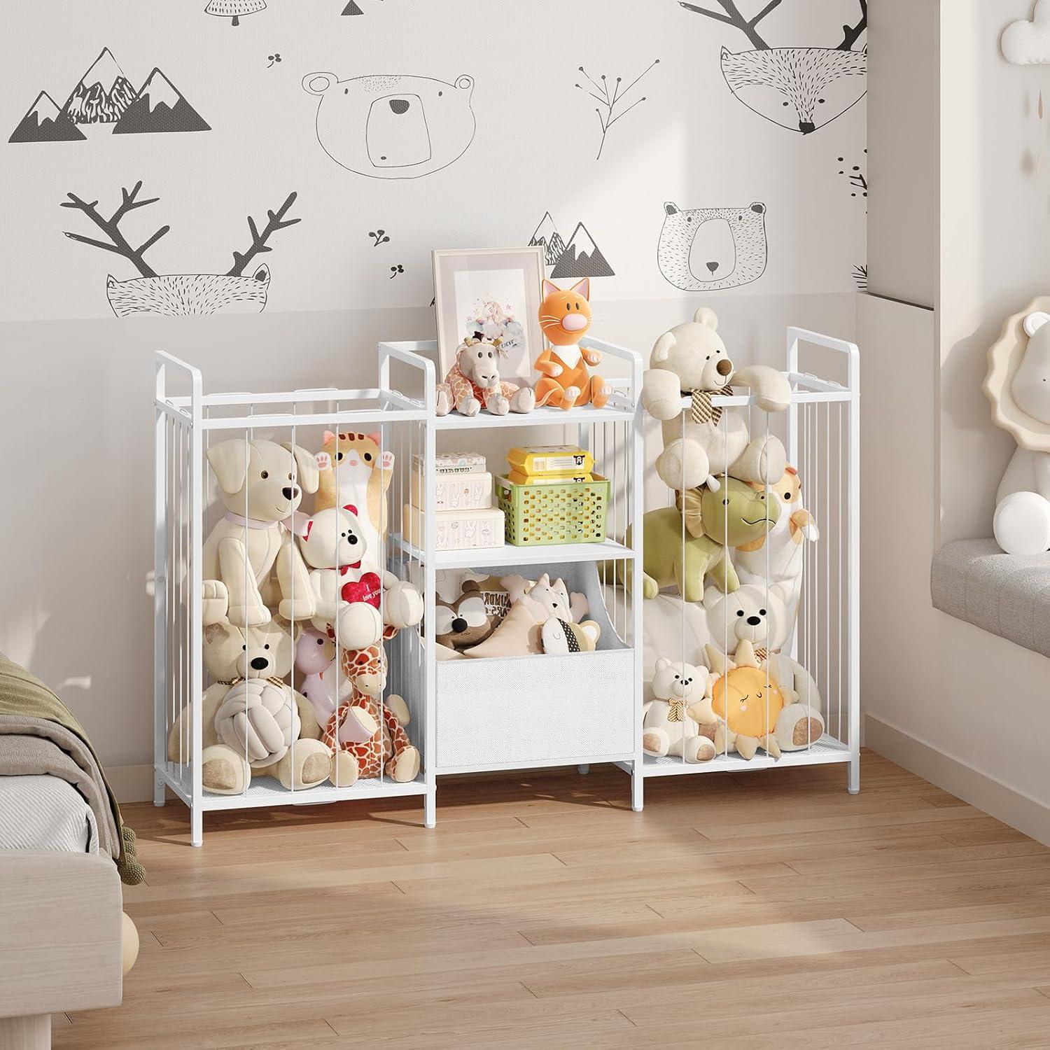 Estantería de Almacenamiento de Juguetes MAHANCRIS Blanca 116.8x30x76.7cm