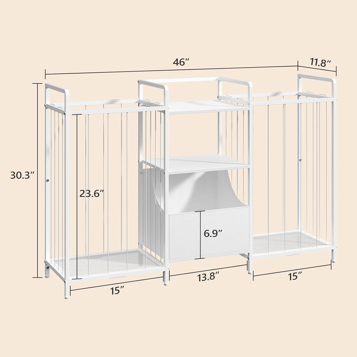 Estantería de Almacenamiento de Juguetes MAHANCRIS Blanca 116.8x30x76.7cm