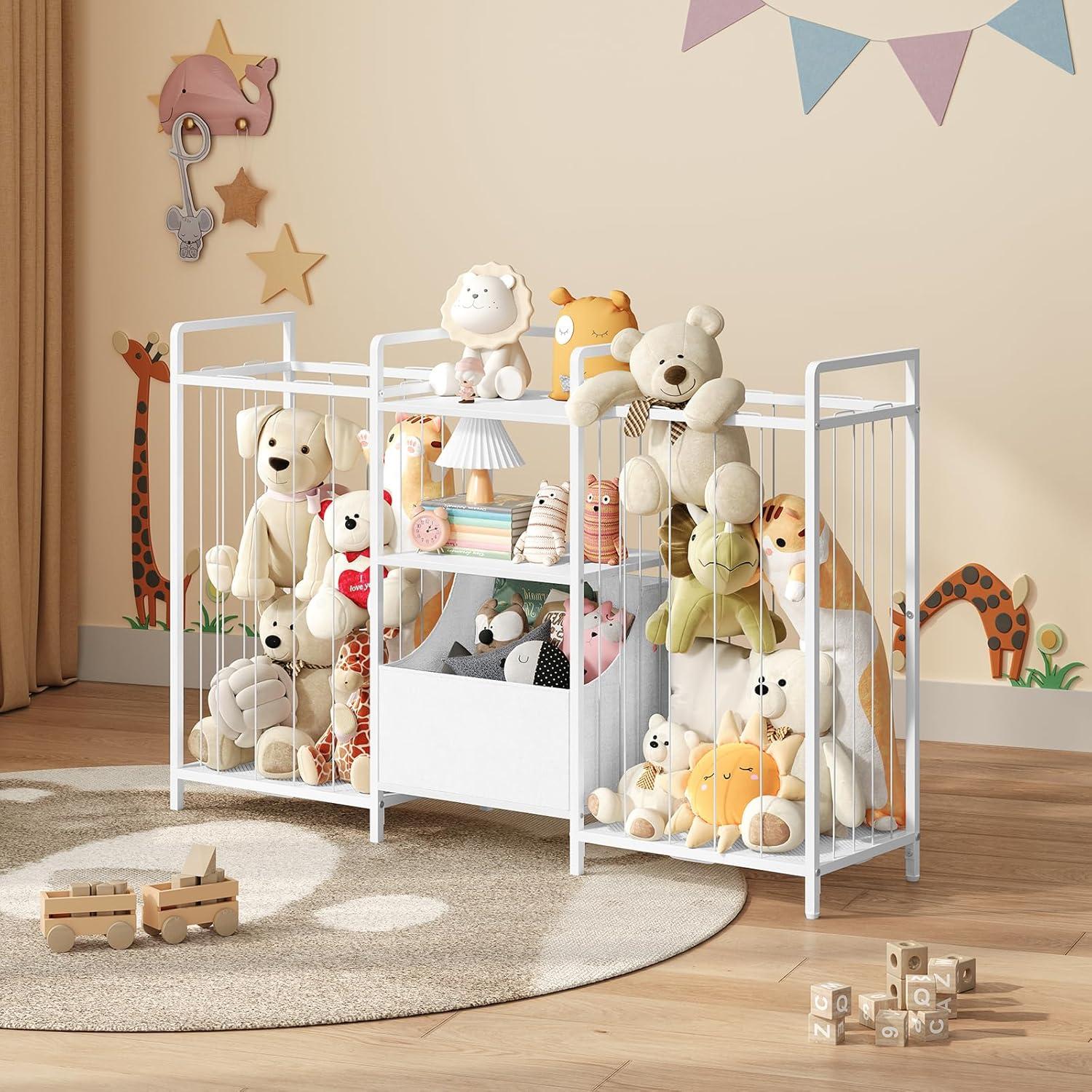 Estantería de Almacenamiento de Juguetes MAHANCRIS Blanca 116.8x30x76.7cm