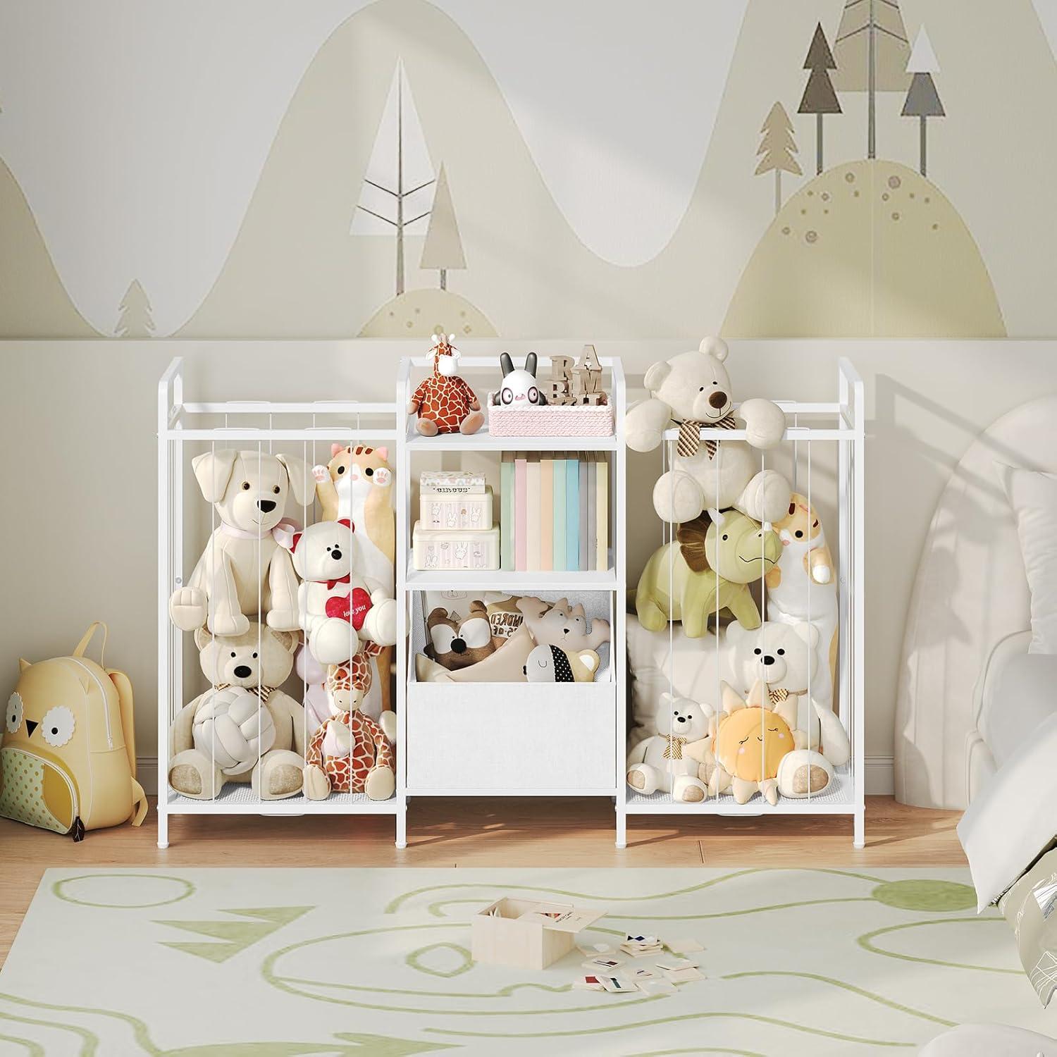 Estantería de Almacenamiento de Juguetes MAHANCRIS Blanca 116.8x30x76.7cm