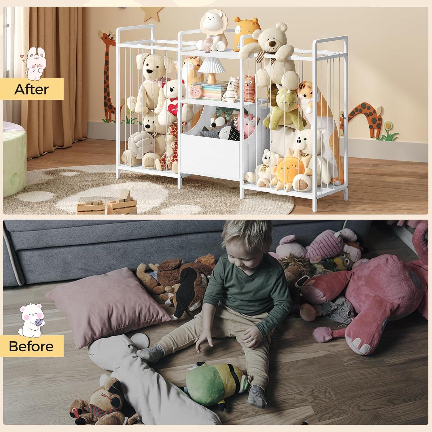 Estantería de Almacenamiento de Juguetes MAHANCRIS Blanca 116.8x30x76.7cm