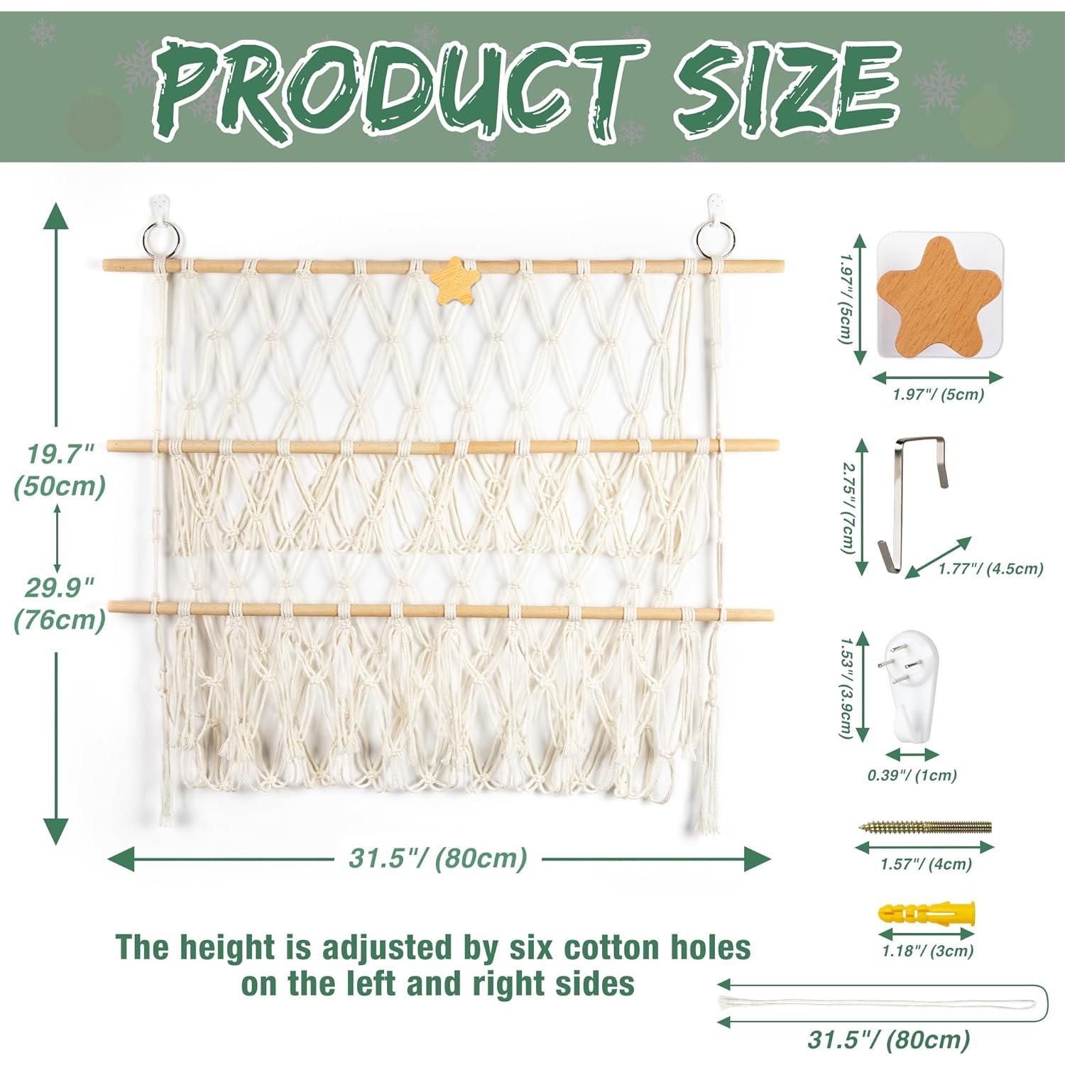 Hamaca de Peluches Estrellado Boho Macrame 76x80cm Ajustable