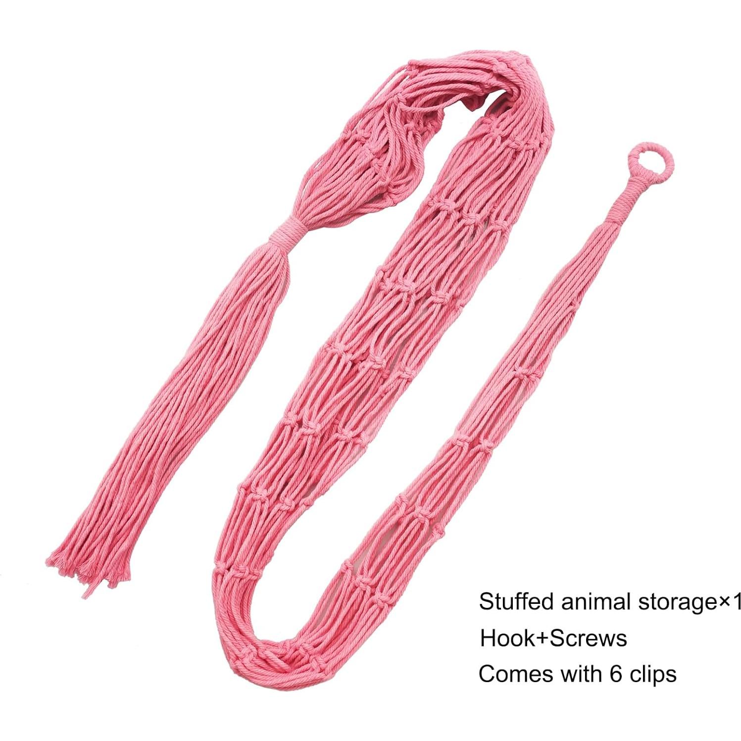 Red de Almacenamiento para Peluches MFBJXC Rosa 180x46 cm