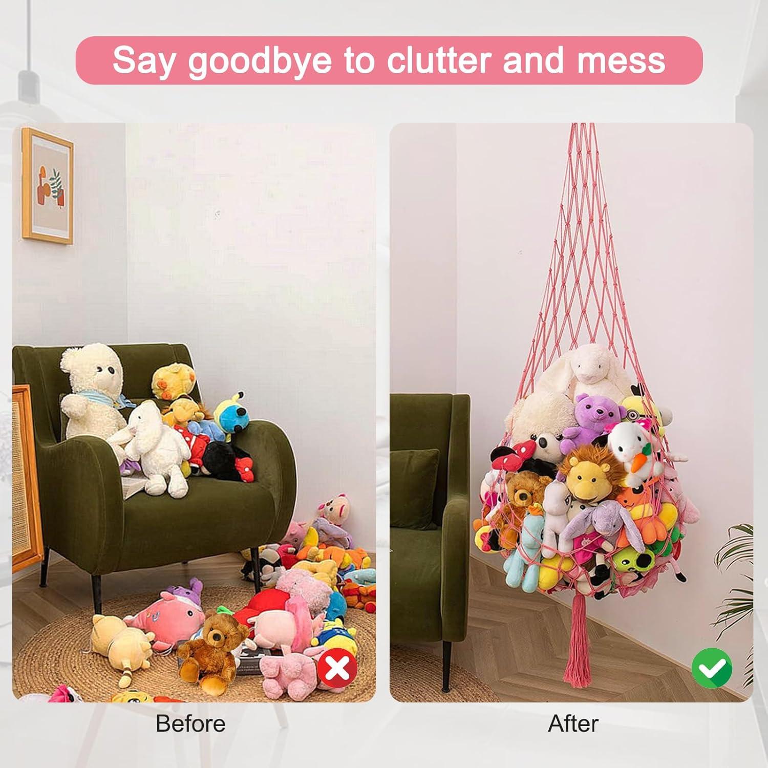 Red de Almacenamiento para Peluches MFBJXC Rosa 180x46 cm