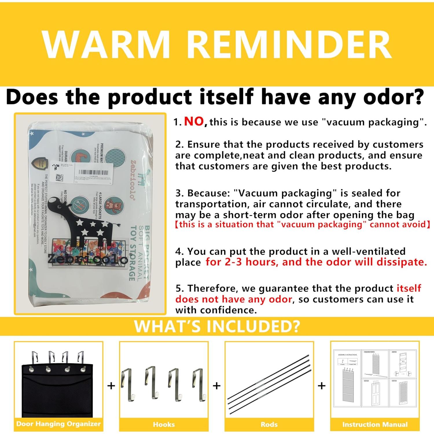 Organizador de Peluches Zebricolo Negro 70x24" Alta Capacidad