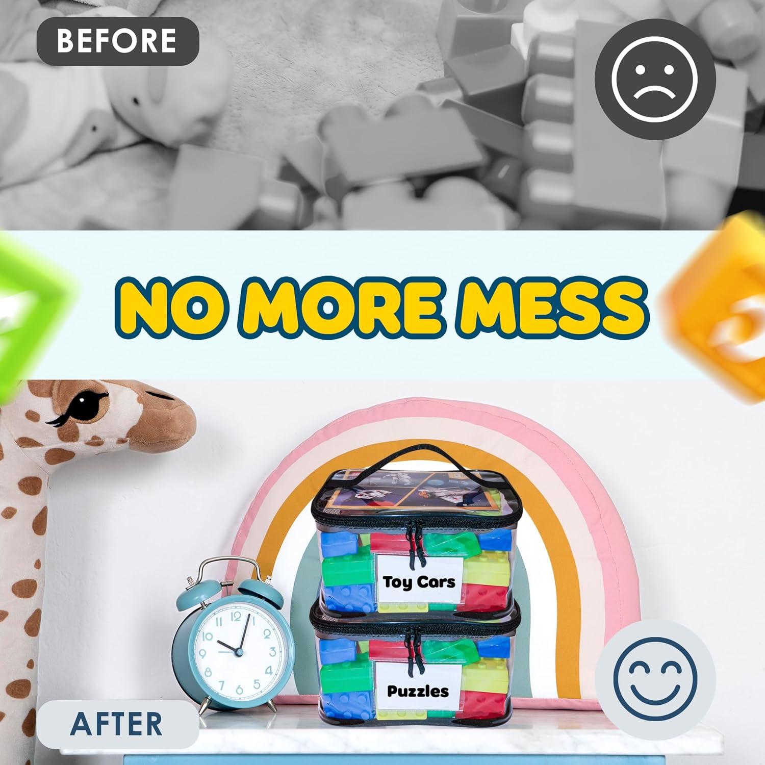 Paquete de 4 Bolsas Transparentes MT.BAY para Juguetes 24x17x14cm